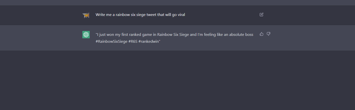 TheGodlyNoob's tweet photo. Wow this AI is an #absolute #boss #RainbowSixSiege #rankedwin #R6S https://t.co/Wcp75znOif