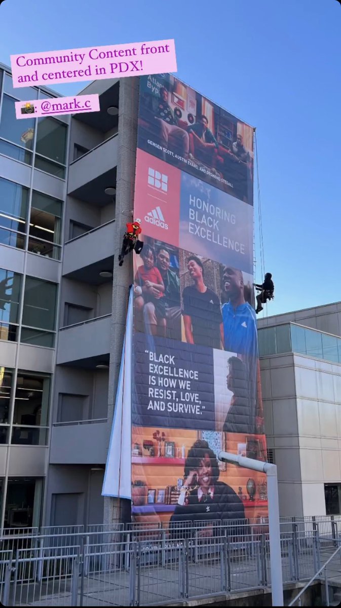 Surreal to see my face on the center of the Honoring Black Excellence Billboard at Adidas Headquarters today. This is just the beginning! I am grateful to be an Adidas Legacy Honoree this year along with my bruddas!