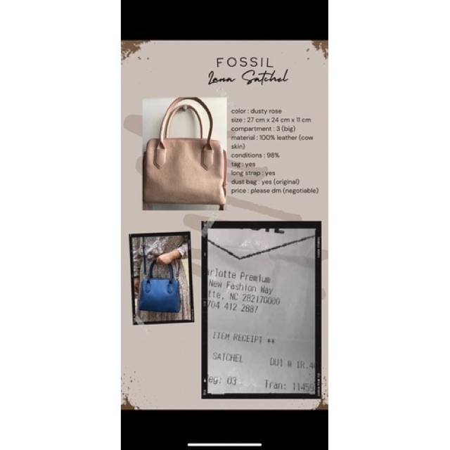 verajasmine's tweet photo. Saya menjual PRELOVED ORIGINAL F0SSIL LA... seharga Rp. Dapatkan di Shopee sekarang! https://t.co/xkzM32zdUM #ShopeeID https://t.co/p28xTJprn3
