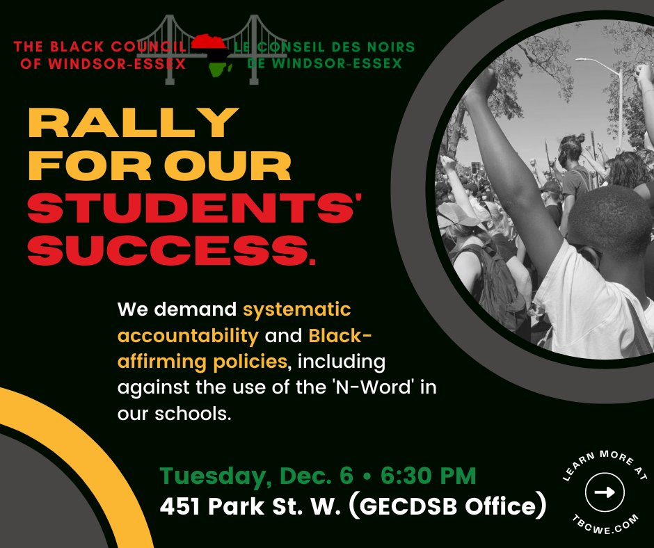 In response to the emergency town hall, tomorrow we hold an educational protest to centre the conversation on anti-Blackness in education, most recently a Kennedy teacher's use of the N-Word. Join us as we address the Board of Trustees and rally for our children's wellbeing.