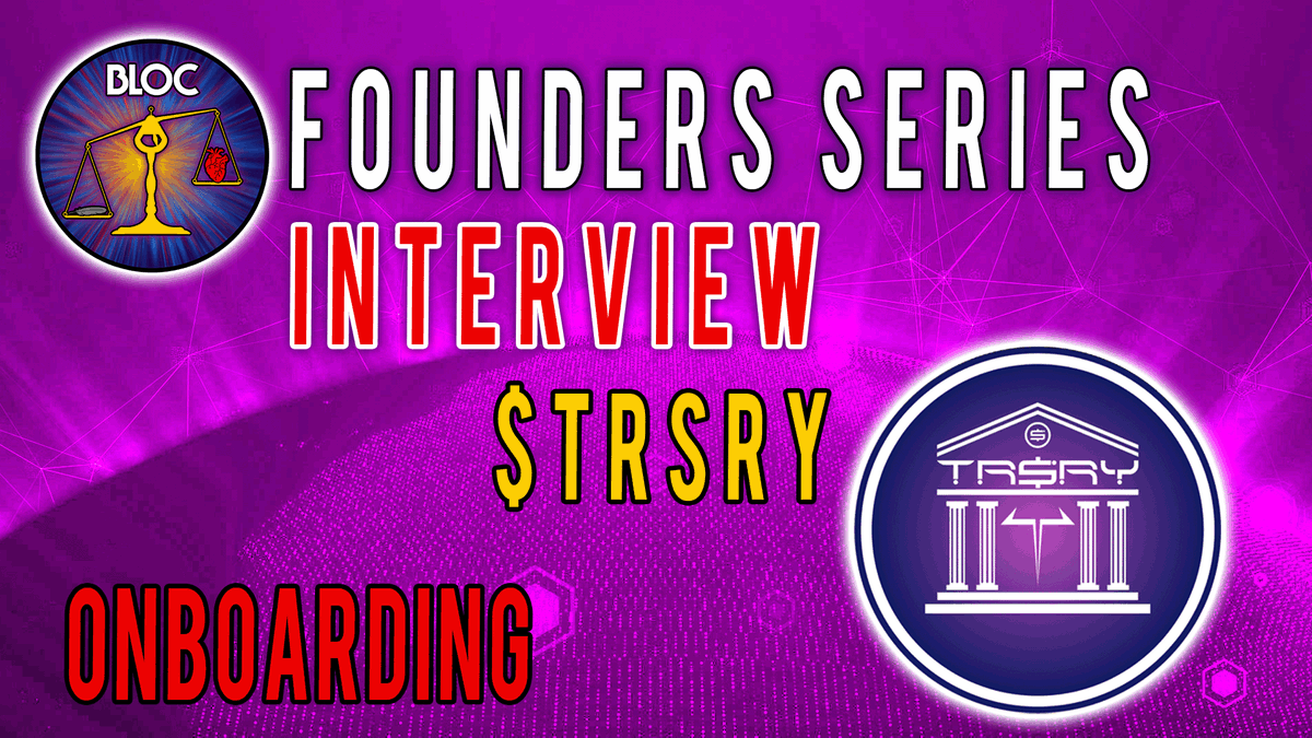 ‼️ - Founders Interviews- ‼️

Learn about the Amazing Volunteers that make #BLOC the organization that it is. 

This is an interview from our Board of Directors in charge of onboarding. He also happens to be CEO of $TRSRY

👇
youtube.com/watch?v=JN5Tz-…
👆
