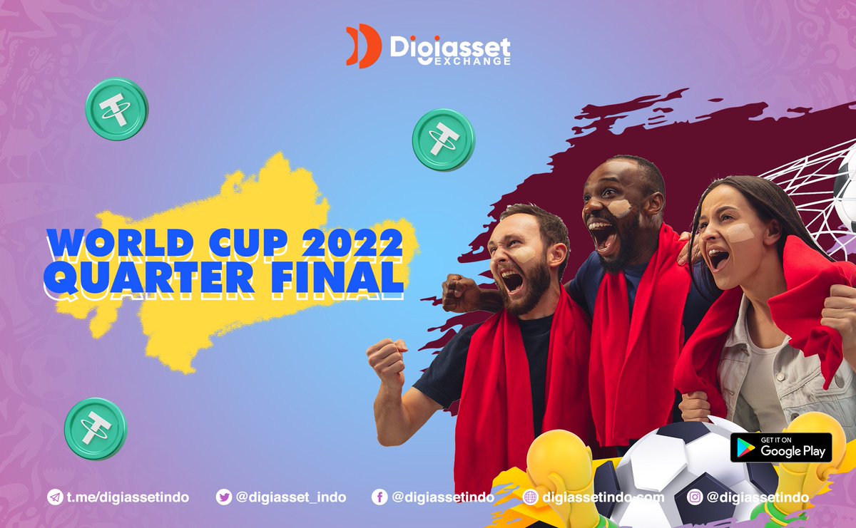 💸Announce World Cup Event. Get ready for the next round of thrilling soccer matches - it's time to watch your favorite team play!
Let's play guess the winner with Digiasset! 
bit.ly/WinandGetthePr…

#digiasset #exchange #worldcup #quarterfinal #event #coin #Token