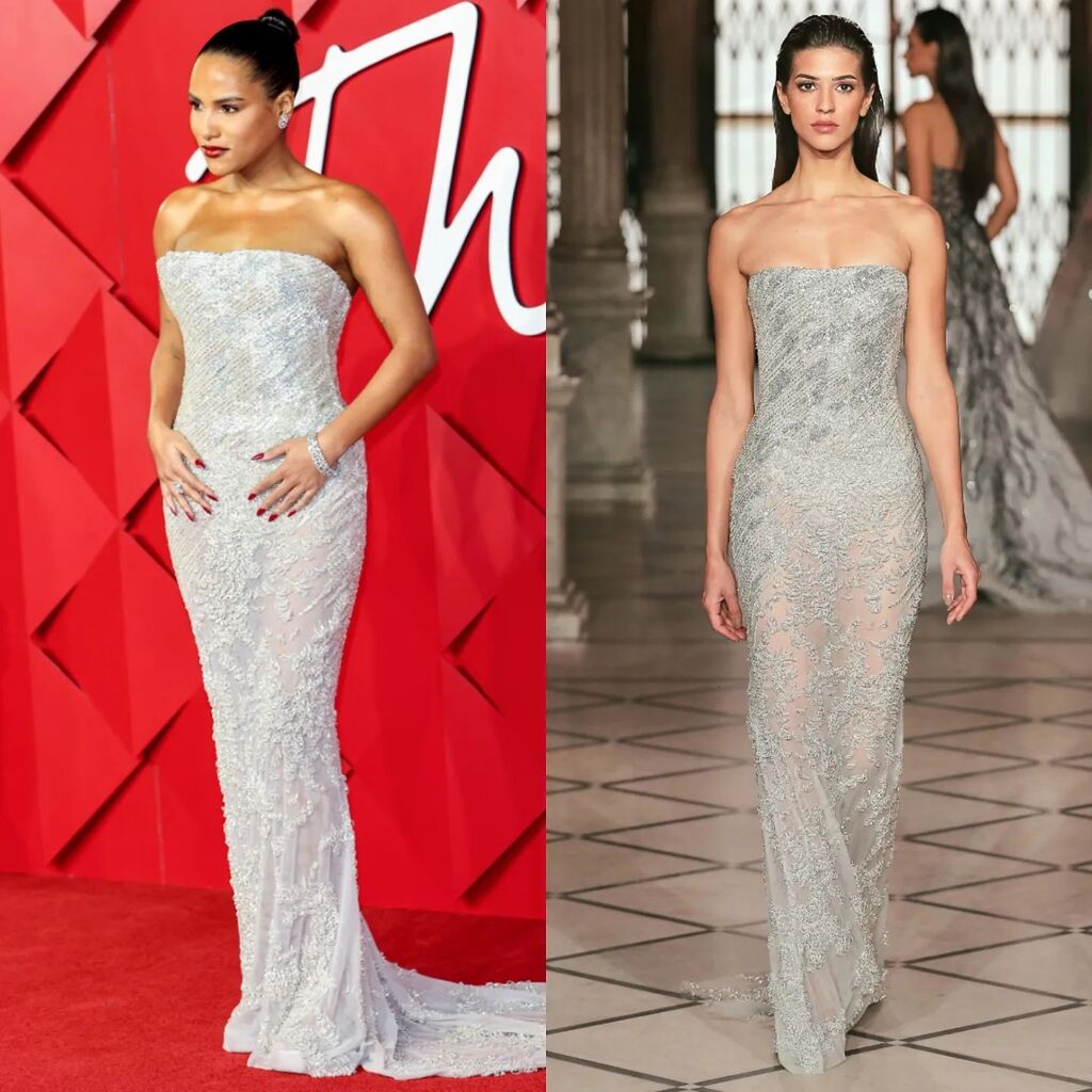 dequemeolook's tweet photo. Saffron Hocking de Tony Ward Alta-Costura no 'Fashion Awards 2022', em Londres. #FashionAwards #SaffronHocking #TonyWard 📸 Divulgação https://t.co/OB2FklCNH2