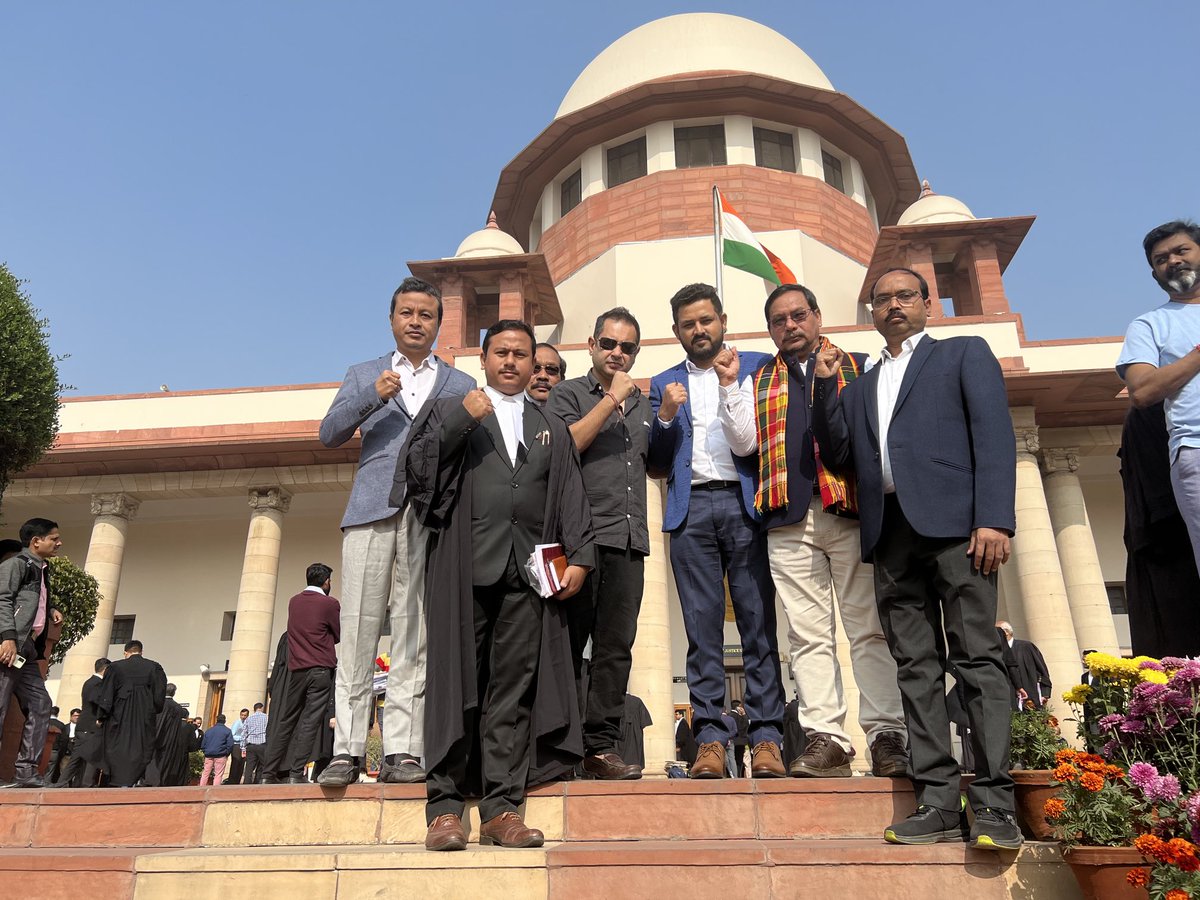 PradyotManikya's tweet photo. In the Supreme Court today all together for the CAA matter ! Justice delayed is justice denied #Tipra https://t.co/x9tmHIWWYb