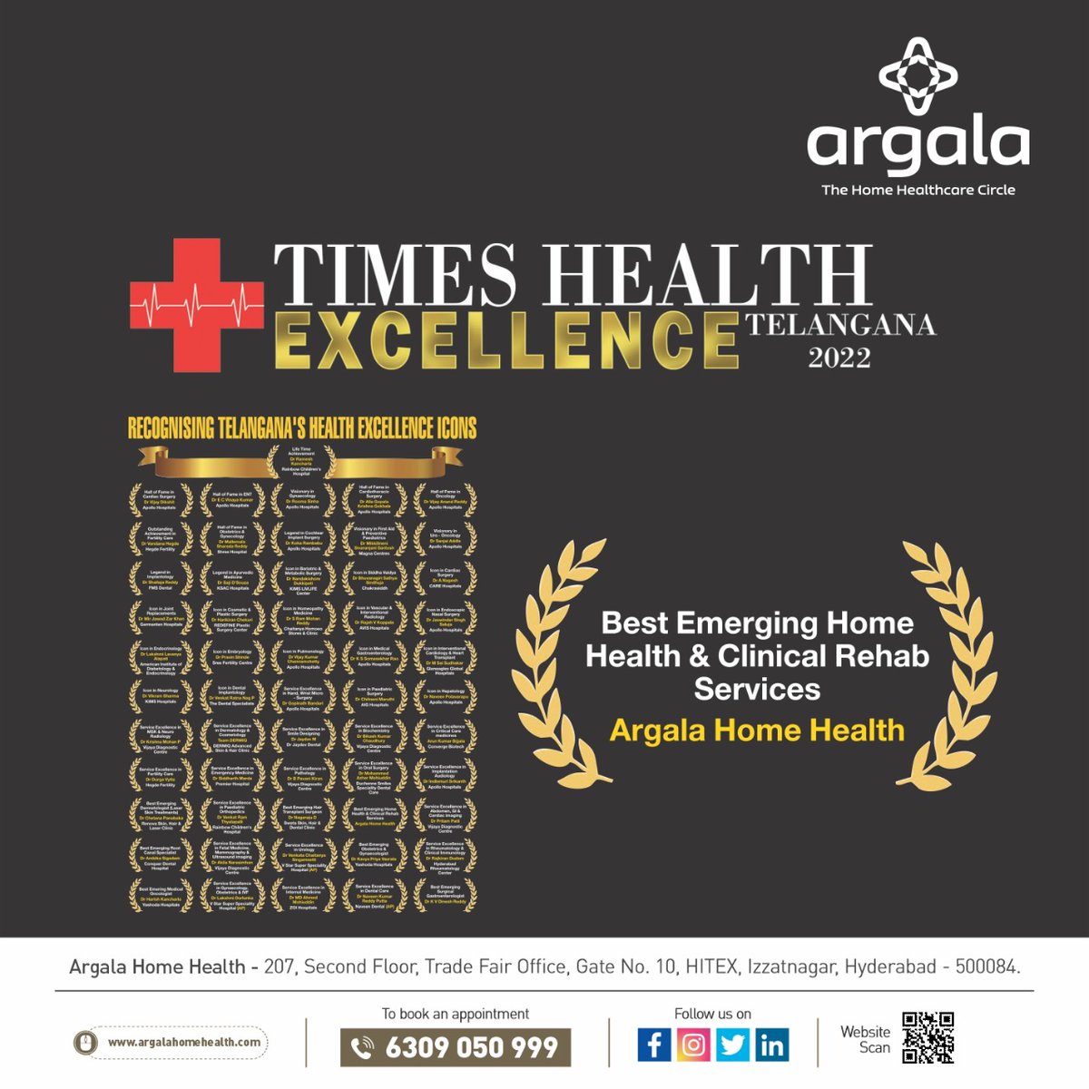 ArgalaHomeCare's tweet photo. #proudmoment 
Team Argala is proud to be the choice for Times Health Excellence Award for ' Best Emerging Health &amp; Clinical Rehab Services.'
#TimesOfIndia #TheTrustOfIndia #timesofindiaaward #TelanganaNews  #TOI #timesofindia2022 #argalahomehealth  #homehealthcareservices https://t.co/A8u7GcmyUC