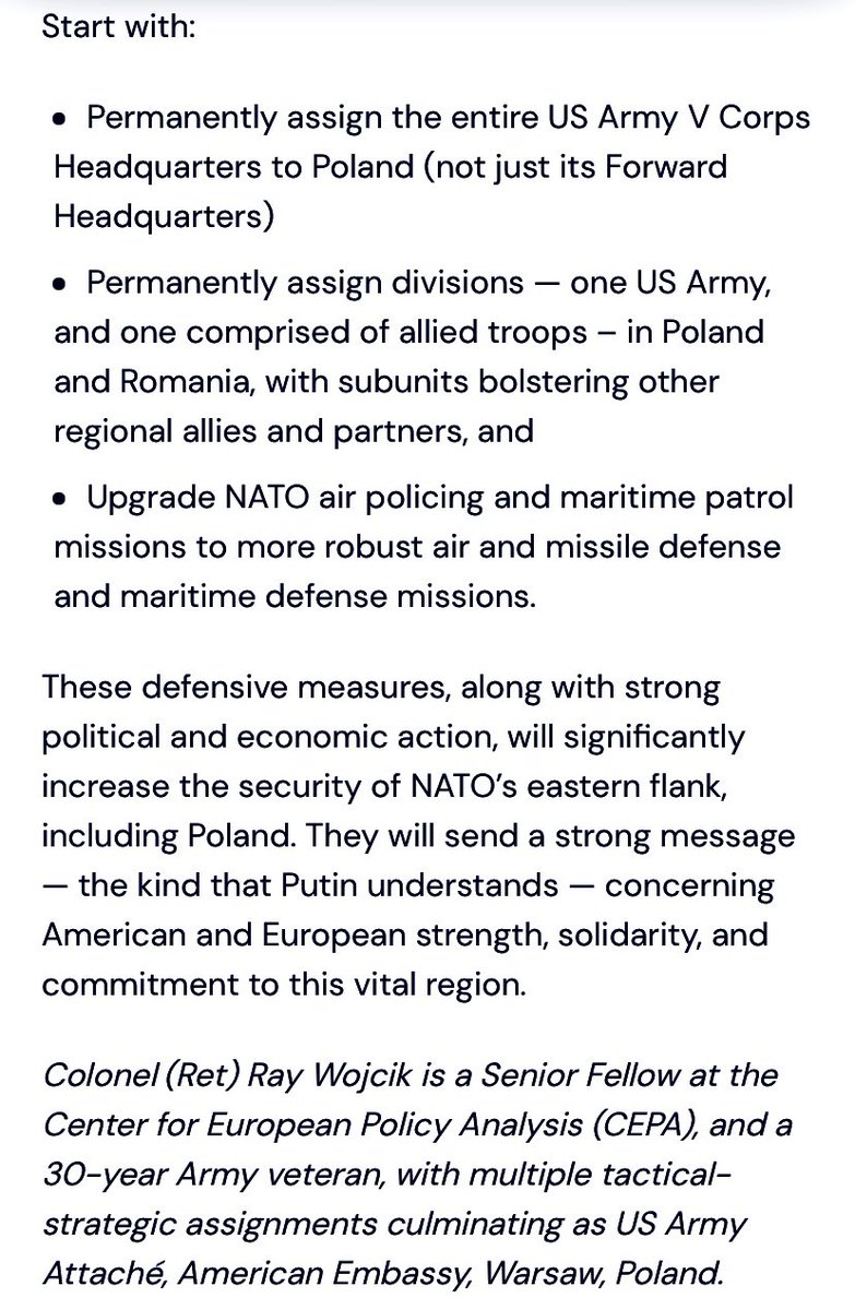 👍Exercising 🇺🇸/NATO Transatlantic & Intra-Europe #MilitaryMobility is crucial for Readiness/Response/Deterrence. Also, the need is urgent for robust #ForwardDefense on NATO’s #EasternFront - a focus at #NATO’s 2022 Summit - with permanent🇺🇸/NATO forces (not just tripwire units).