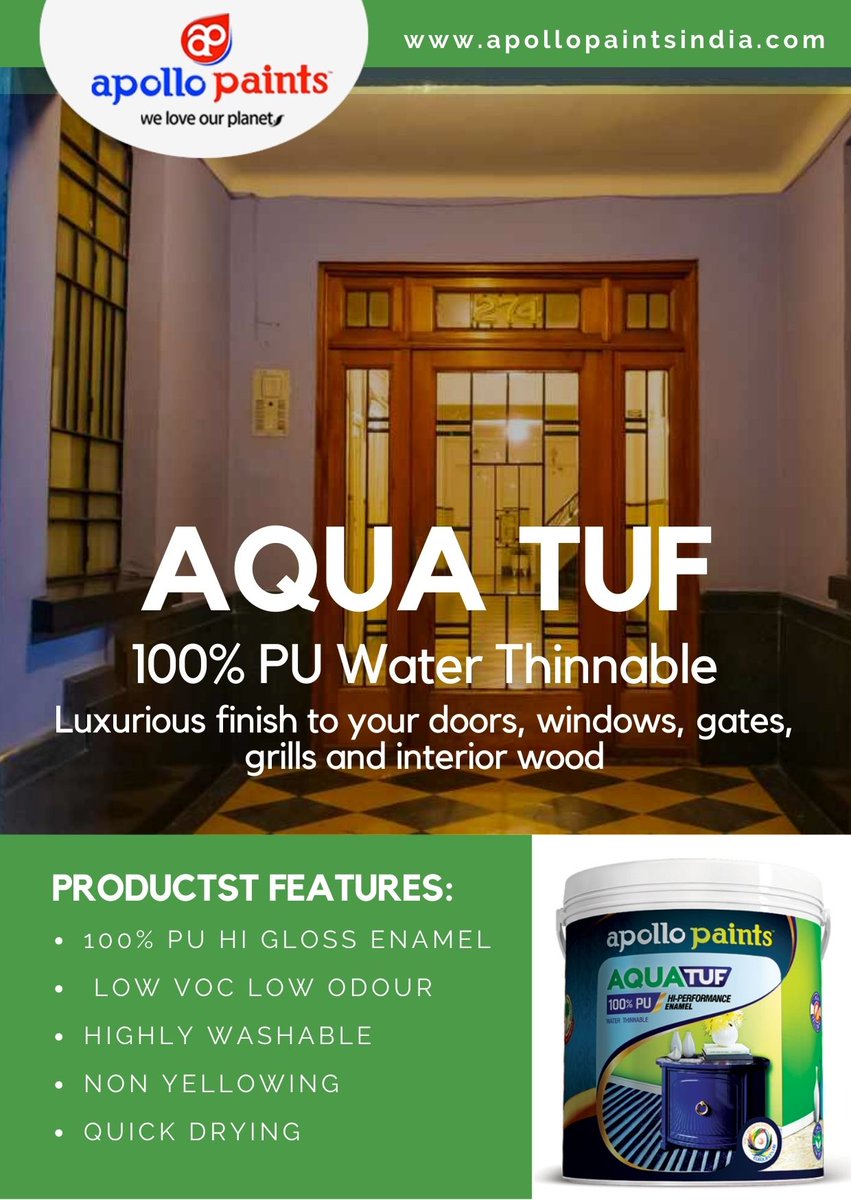 ApolloPaints_IN's tweet photo. AQUA TUF
100% PU Water Thinnable
https://t.co/AZpulc34L4
.
.
#india #apollopaints #apollopaintsindia #business #paints #interiordesign #specialcoatings #waterproofing #repair #instacare #ecoplus #paintingcontractor #exteriorpainting #exterior #interior #interiordesignideas https://t.co/jKssk2vrLq