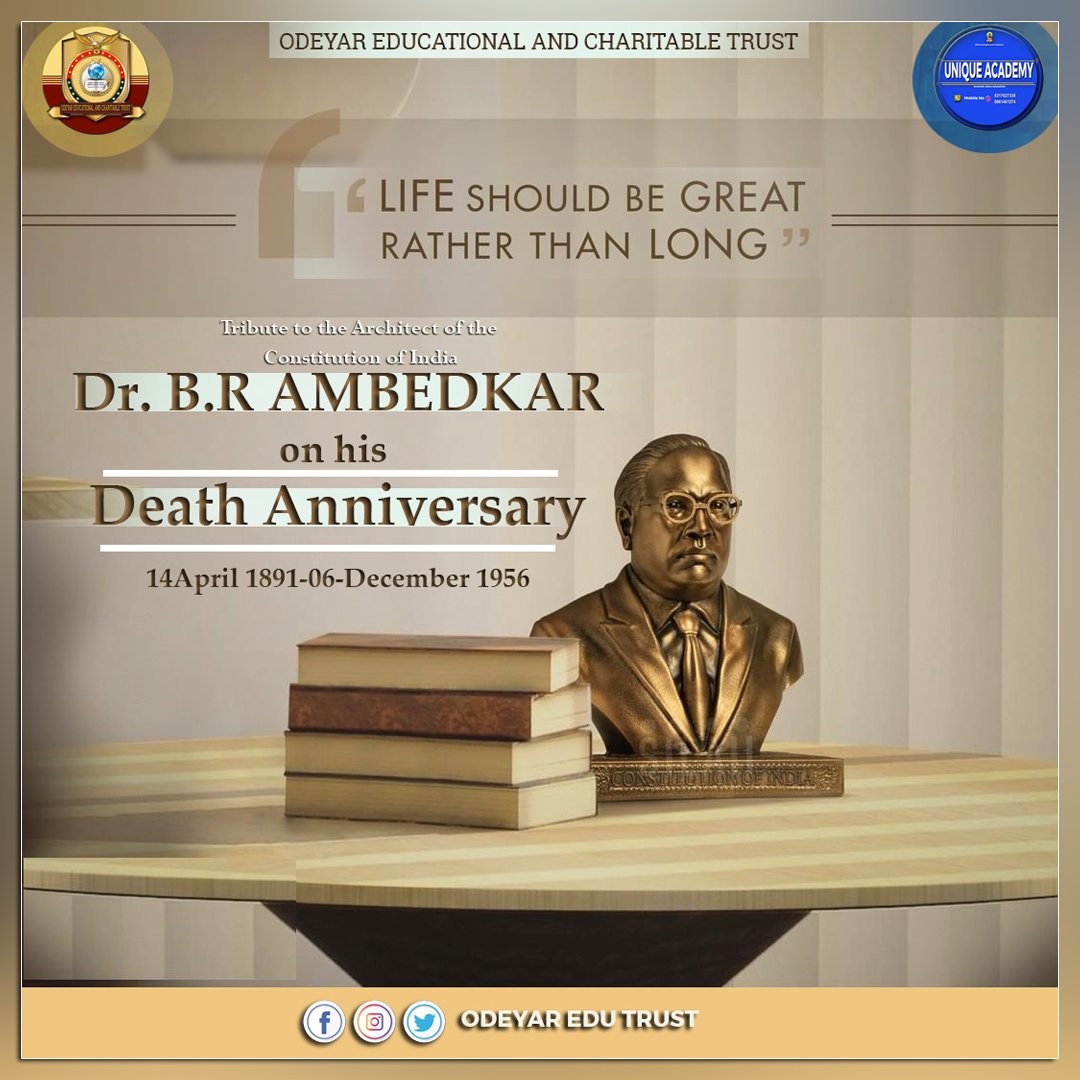 OdeyarDevendra's tweet photo. #DrBRAmbedkar converted to #Buddhism in the last days of his life.Inthis day of death is called Parinirvana. So #DrBRAmbedkar Ambedkars death anniversary is celebrated as #Parinirvana_Divas.
#December06
#drbrambedkardeathanniversary
#OdeyarEduTrustJalageri
#uniqueAcademy https://t.co/zrwCBKWzAe