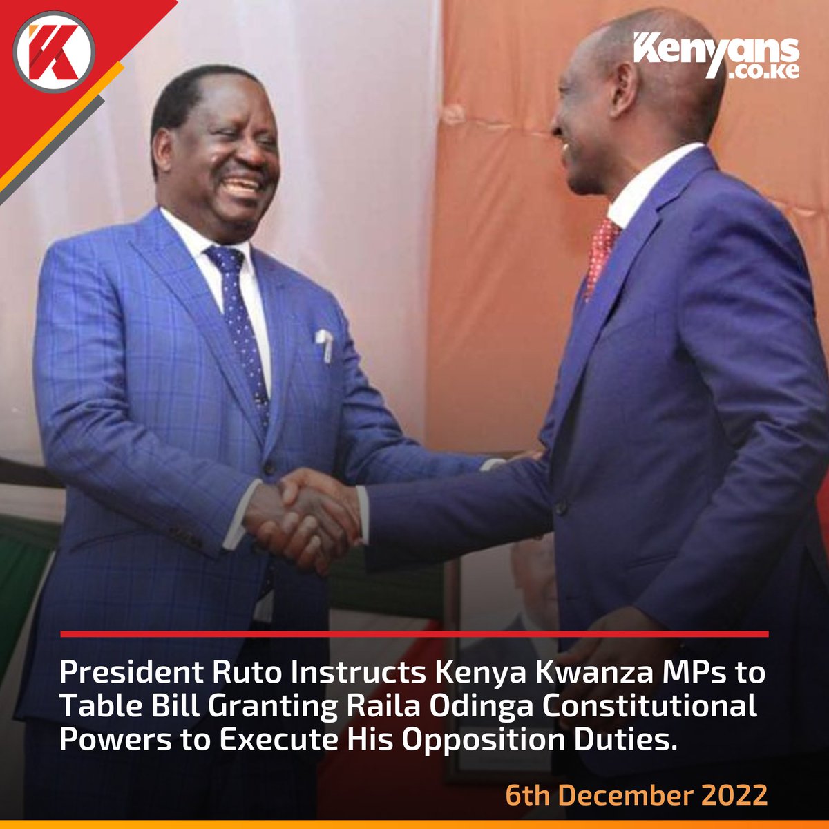 Kenya Kwanza MPs asked to table bill to give Raila constitutional powers to execute his opposition role