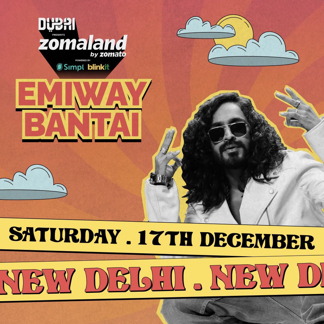 DILLI, AB HUM MACHAYENGE! 🔥🔥

<a href="/emiwaytweets/">Emiwaytweets</a> is taking the stage and you absolutely cannot miss this!! 😍

Get your tickets from the link NOW! 🎟️
bit.ly/Zomaland2022

#Zomaland #EmiwayBantai #NewDelhi