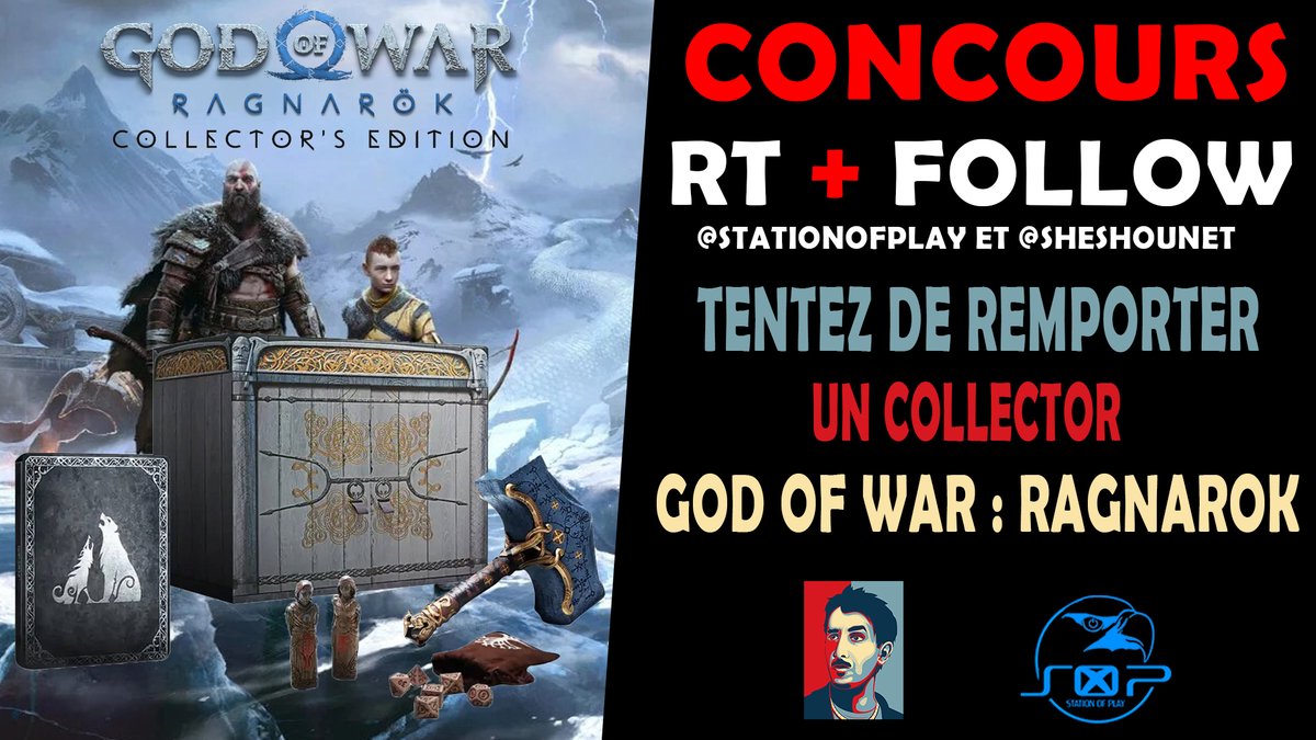 Sheshounet's tweet image. Concours:
🎁𝐔𝐧 𝐜𝐨𝐥𝐥𝐞𝐜𝐭𝐨𝐫 God of War Ragnarok 𝐚̀ 𝐠𝐚𝐠𝐧𝐞𝐫 ! 🎁
Pour participer -
Follow: @StationOfPlay + @Sheshounet et RT ce tweet !
Tirage le 16 Décembre🗓️
