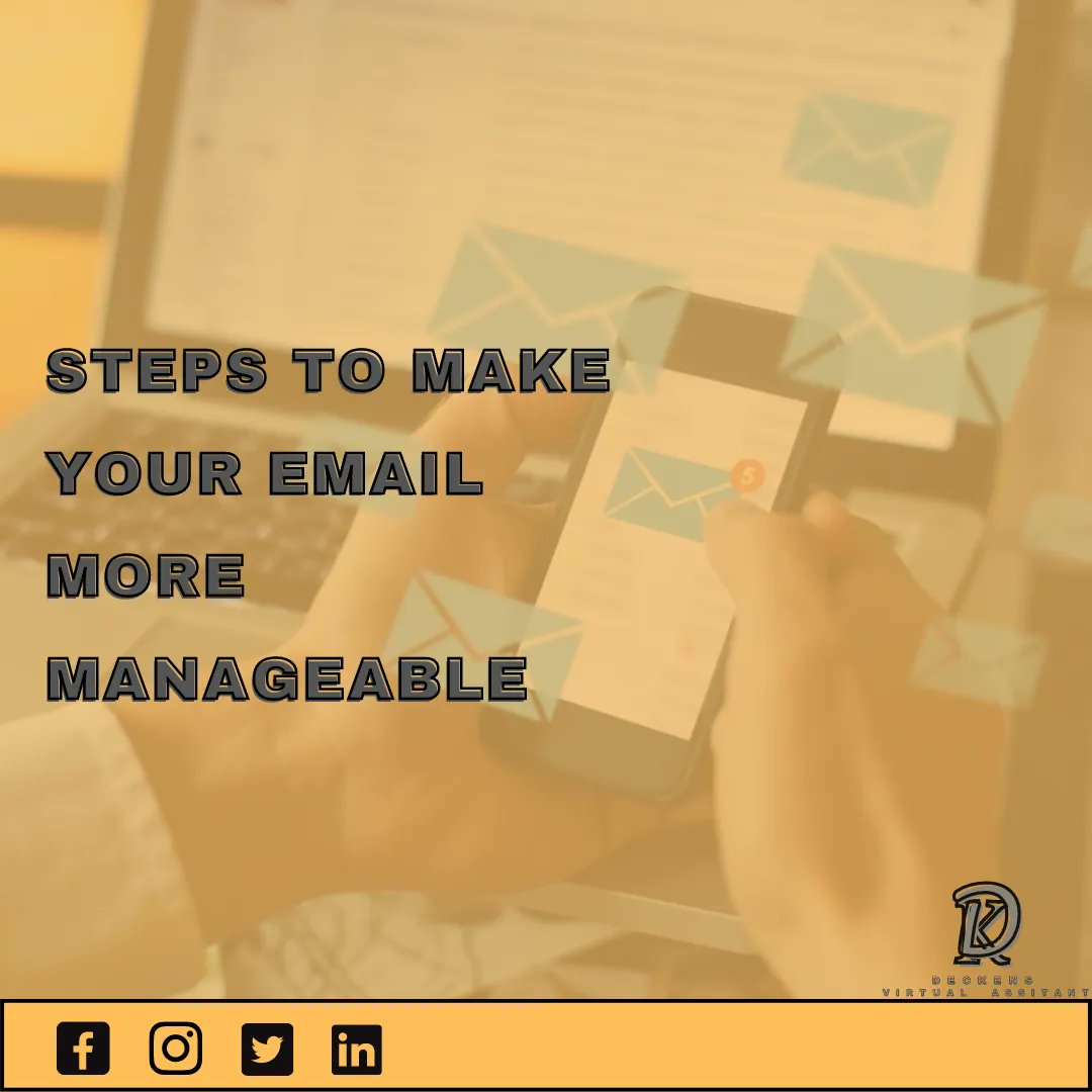 Deckenson21's tweet photo. Create an email schedule.
The goal is to keep your inbox as clean as possible at all times.
Create folders to organize your content.✌🤞✨✨ 

#GVACatarman #GVADeckenson #adminsupport  #agents  #answercalls  #assistant  #billpayments  #brandingservices  #chatsupport  #comps https://t.co/bncaLJEkbR