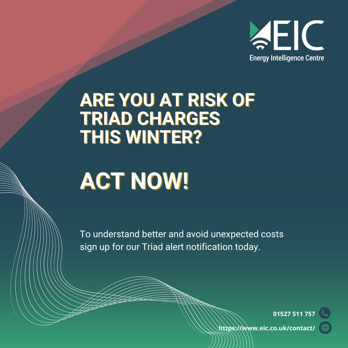 Triad Season is upon us, and we want to help you save this Festive Season by signing up for our Triad Alerts – ed.gr/ed1lr
 
EIC can advise when Triads may occur and help you save on your energy consumption, possibly lowering your transmissions charges significantly.