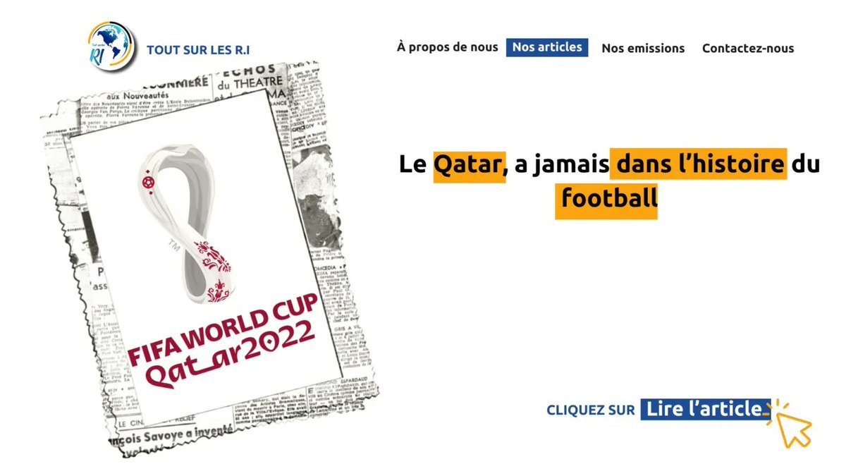 toutsurlesri's tweet photo. ↔️ Tout sur le mondial ⚽️
Une 22e édition qui aura marqué l’histoire tant par les scandales qui l’entourent que par sa dimension géopolitique. Le Qatar a dû débourser environ 220 Milliards de dollars dans la construction d’infrastructures. 
https://t.co/5Ok7HrCeDY https://t.co/6EqdIM1jo7