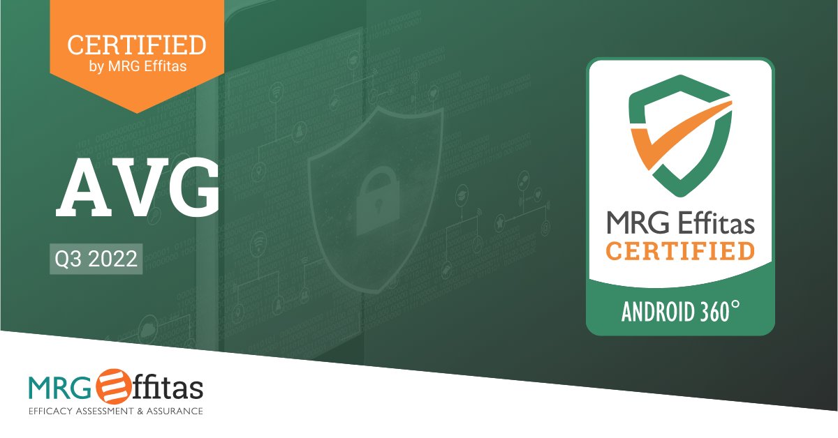 mrgeffitas's tweet image. Congratulations to the @AVGFree team for receiving the MRG Effitas Android 360° Certification for Q3 2022! 📱🔒

View the report in our test centre: mrg-effitas.com/test-library/

#AndroidSecurity #AVTest #AndroidAV