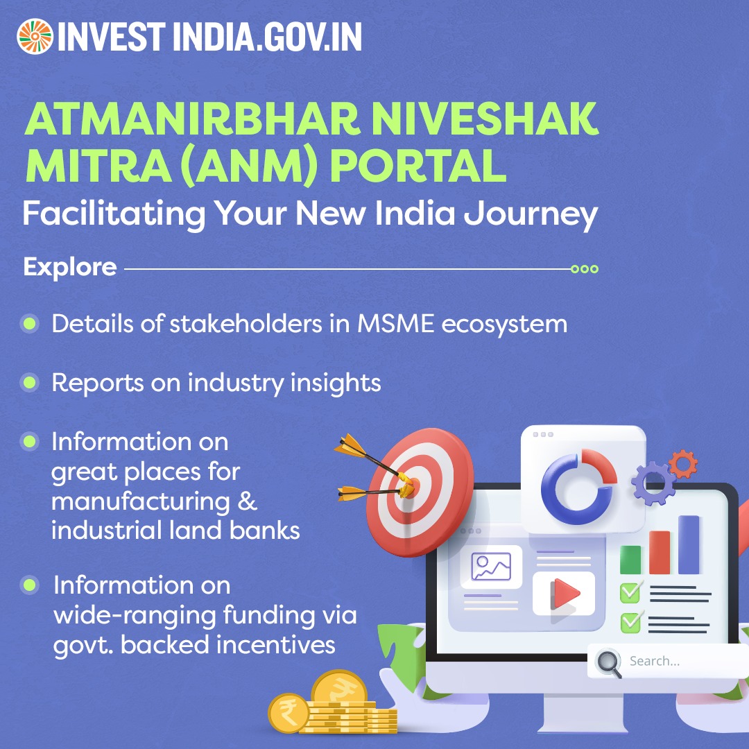 investindia's tweet photo. #InvestInIndia
Atmanirbhar Niveshak Mitra Portal facilitates and streamlines the domestic investment ecosystem.
Discover more at https://t.co/M7dFefK5Wn
#InvestIndia #AtmanirbharNiveshakMitra #ANMPortal https://t.co/WQZ6UrmifF