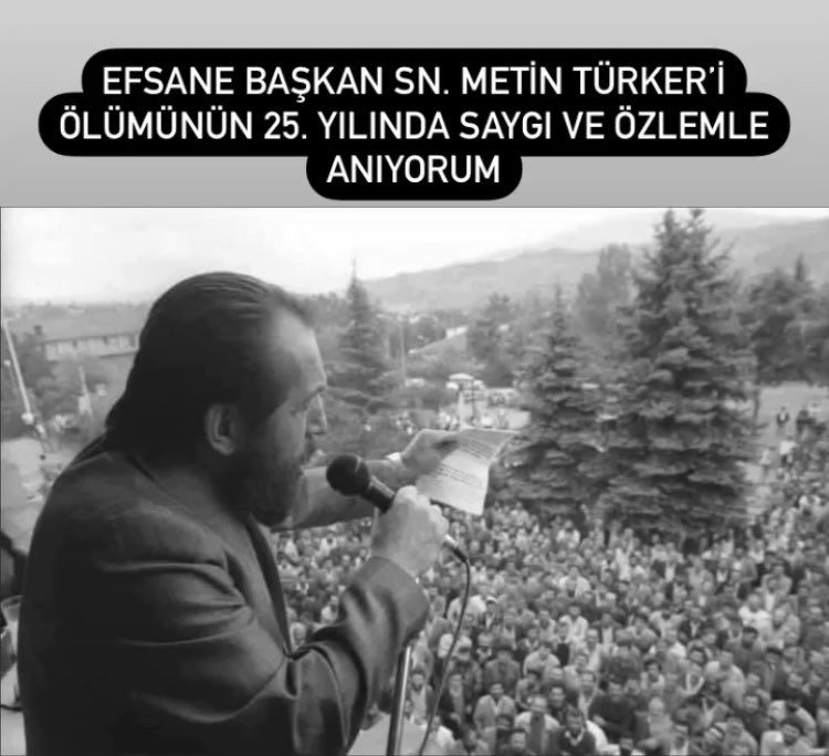 Ben bu fabrikayı kapattırırsam beni haddehane meydanına asın'' sözleriyle tarih yazan efsane İşçi Lideri Metin Türker’i Ölümünün 25. Yıl dönümünde Sevgi,Saygı ve Rahmetle Anıyorum.