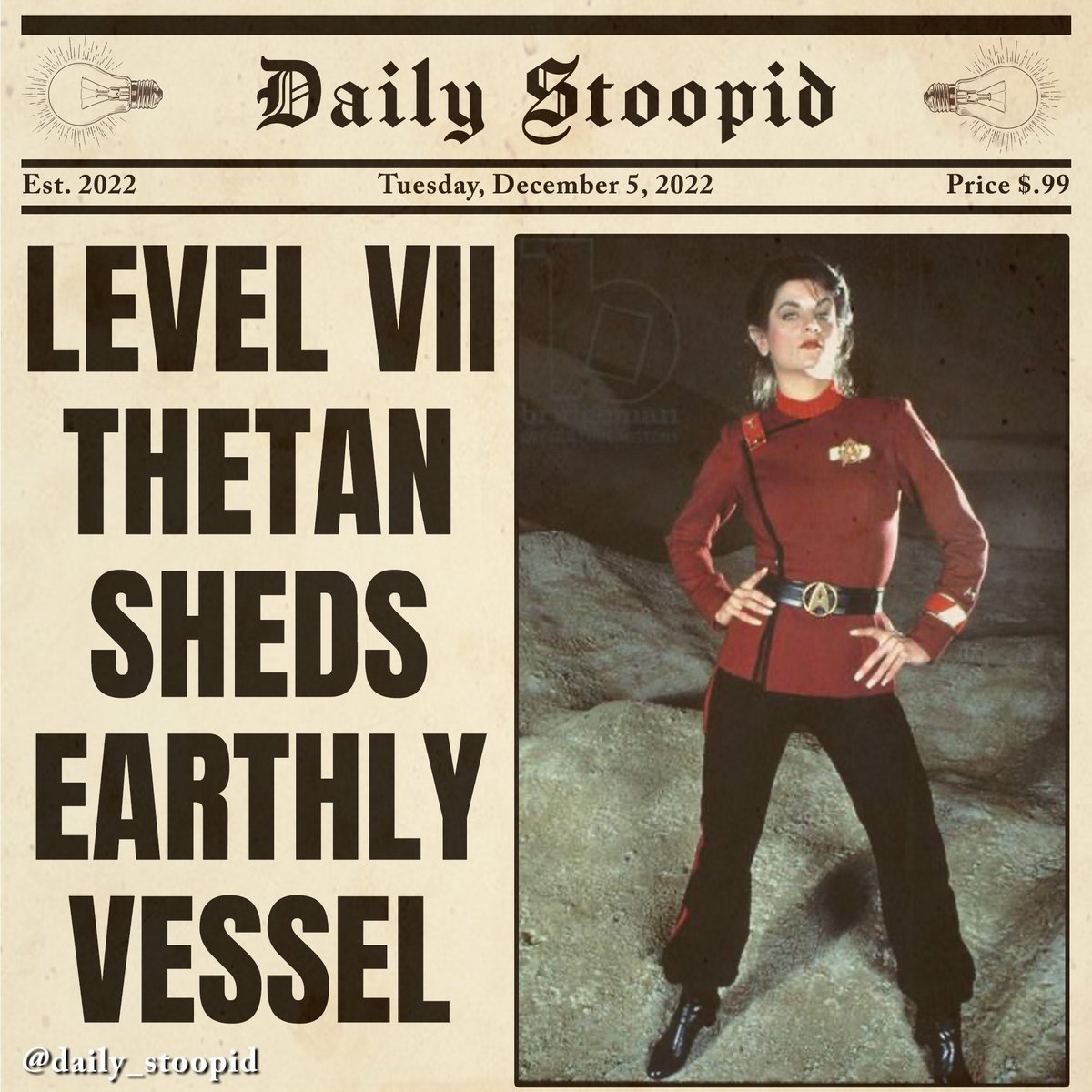 daily_stoopid's tweet photo. 999,999,999,929 years to go on her contract
#kirstiealley #cheers #rebeccahowe  #darkhumor #scientologyjokes #lronhubbard #saavik #startrekiithewrathofkhan #satire #comedy #funnyheadlines #dailystoopid https://t.co/H3arKh0aeM