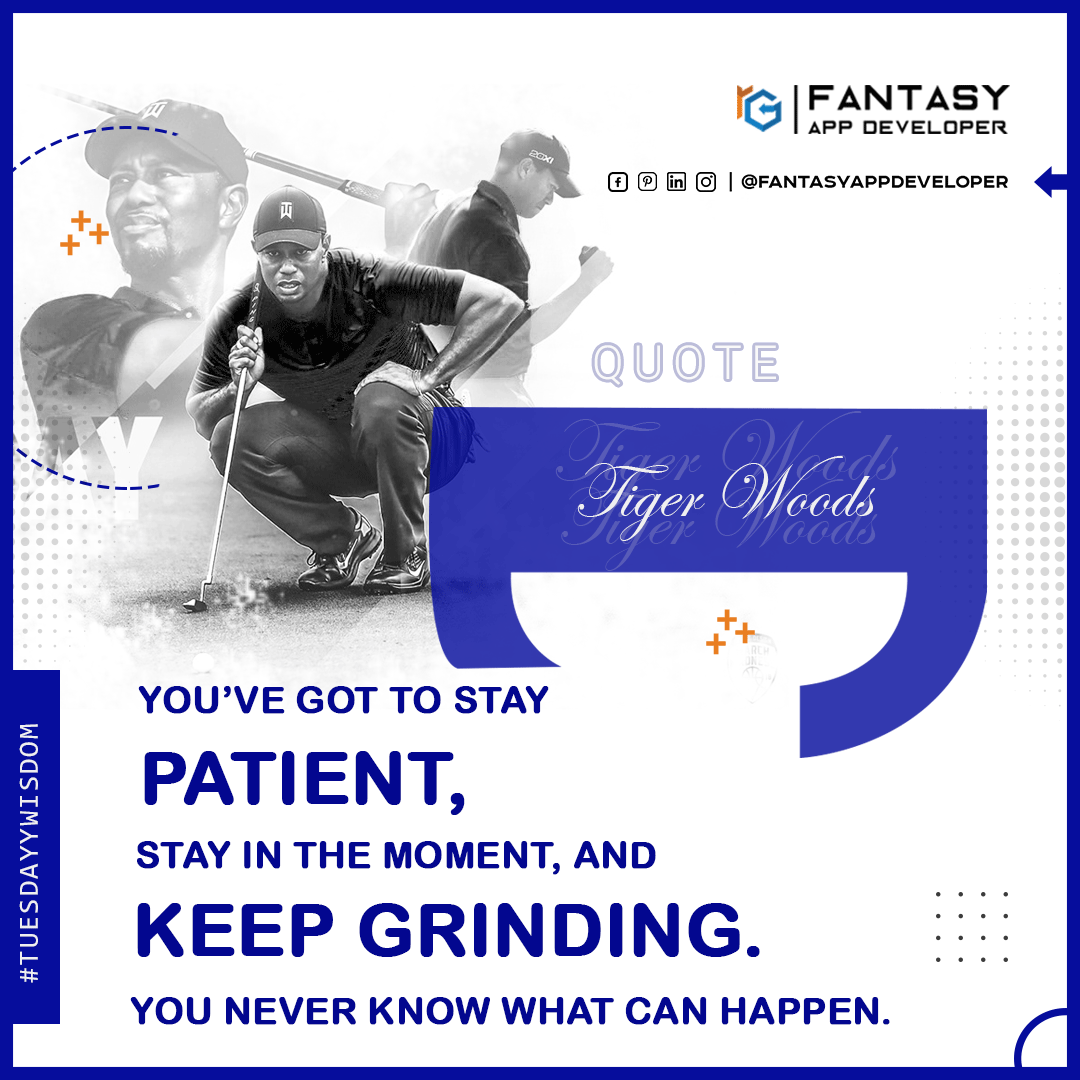FantasyAppDev's tweet photo. "Don't get upset with initial failure, keep grinding and patient" This is what we believe and focus on as Fantasy App Developer 😎
Toh ap bhi focused rahiye aur grow karne ke liye ping kariye @FantasyAppDev🤗
#quote #tigerwoods #tuesdayquotes #quoteoftheday #quoteinstagram https://t.co/d7RowUEoCB