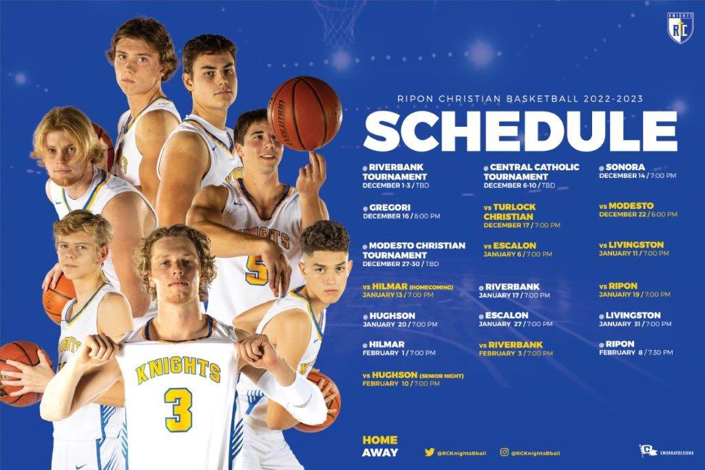 RCKnightsBball's tweet photo. It’s time for the @RCKnights ‘22-23 🏀 Season game schedule drop!

This year’s schedule is the toughest one the Knights’ boys 🏀 program has ever assembled! 

Our Knights squad will be primed &amp; ready to take on some huge challenges with a seasoned varsity roster of players! 💯 https://t.co/2gI8dTMmjV