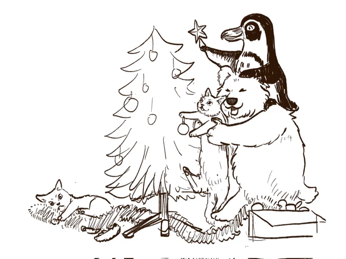 冬スタンプ一段落したのでクリスマスイラスト着手し始めました🎄クリスマス前までに描き終えてネップリ出来ると良いな(願望) 