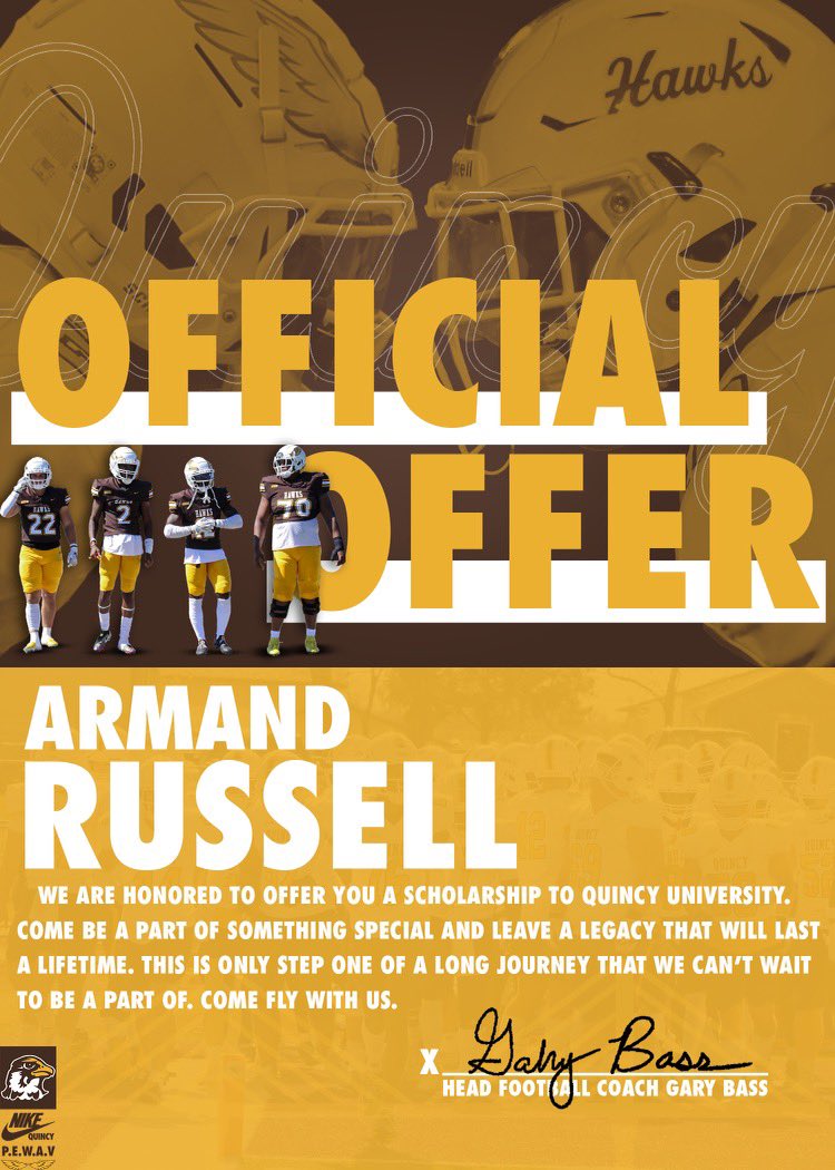 After a call with <a href="/CoachBorghardt/">Kaleb Borghardt</a> I’m blessed to receive an offer from @QUFootball 💛🤎 <a href="/CHSJACKETPRIDE/">KC Center Yellowjacket Football</a> <a href="/CHSAthletics58/">CHS Athletics</a> <a href="/6starfootballMO/">Six Star Football | MISSOURI</a> <a href="/JPRockMO/">JP Rock</a> <a href="/WOWKCfootball/">WOWKC</a>