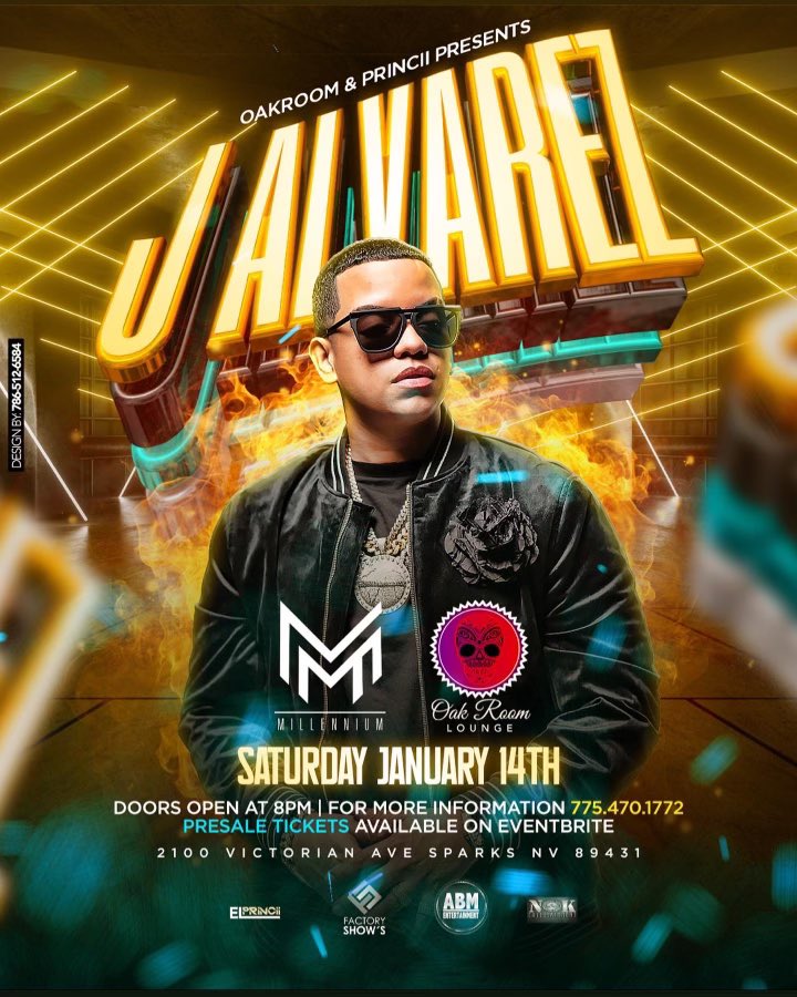J Alvarez en Vivo at Millenium Nightclub, Sparks NV
01/14/23