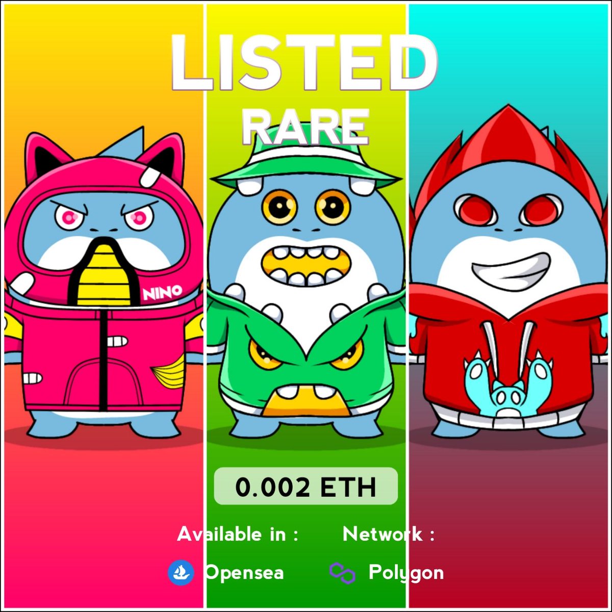 🔥🔥🦈 NINO TLS 🦈🔥🔥

Common : 0.0006 Eth 🔥
opensea.io/collection/nin…

Rare : 0.002 Eth 🔥🔥
opensea.io/NinoTLShark?ta…

🔥🔥 Grab it Fast 🔥🔥

🦈🚀🚀🔥🔥🔥🚀🚀🦈

#NFTCommunity 
#NFTCollection
#NFTdrops 
#NftColllector