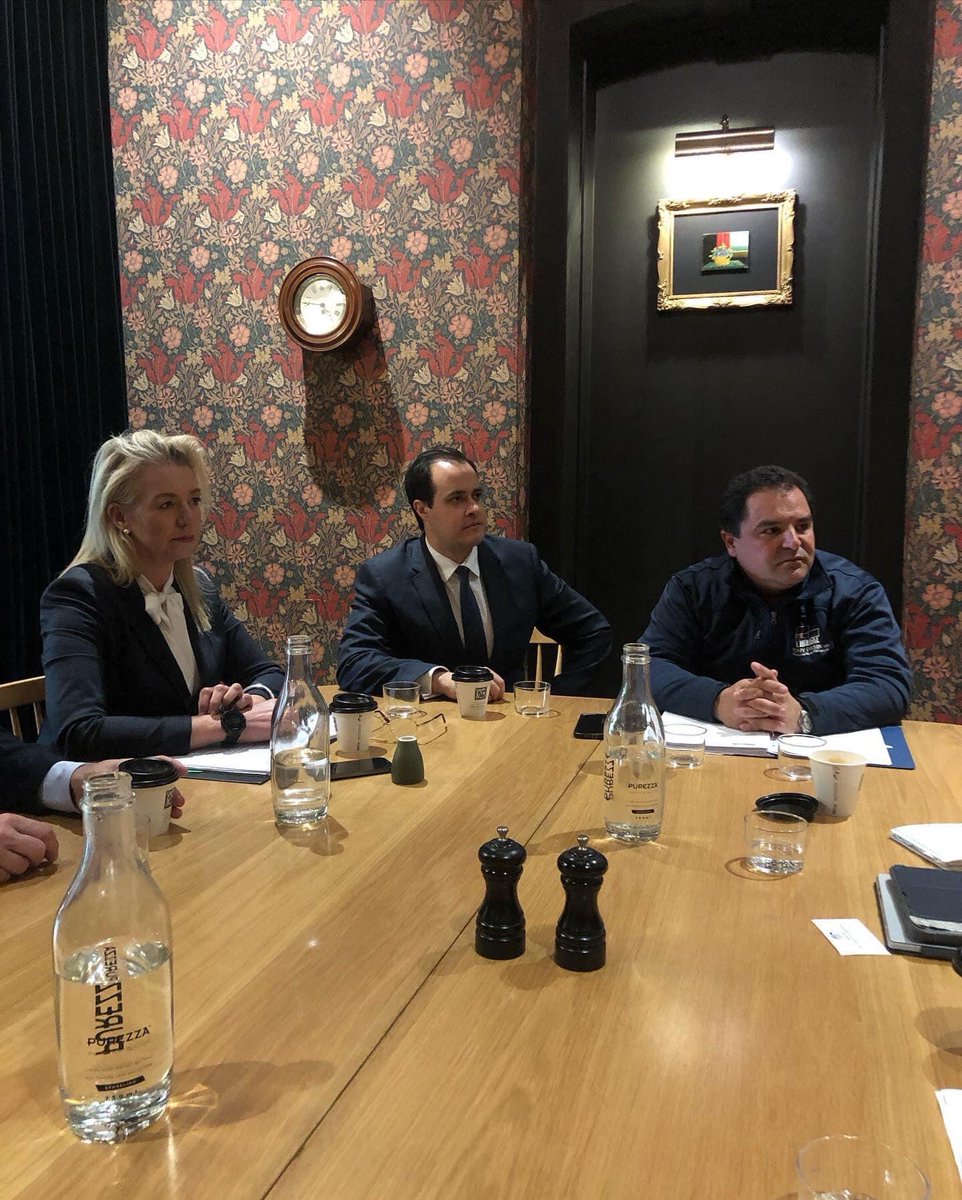 VincentTarzia's tweet photo. Keep South Australia moving! 

Today I joined Senator Bridget McKenzie @TonyPasin and Josh Teague in speaking with freight and transport stakeholders like Steve Shearer and Sharon Middleton on how to keep our state moving. #freightmatters https://t.co/Bs7FKPAvrw