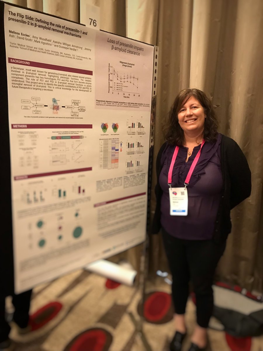 Excited to share work from my PhD looking at the roles of #presenilins in #microglia here at #ANS2022

 <a href="/AusNeuroSoc/">Australasian Neuroscience Society (ANS)</a> <a href="/AusDementiaEMCR/">Australian Dementia EMCR Network</a> <a href="/AdMechanisms/">AD Mechanisms Laboratory</a> <a href="/DementiaAus/">Dementia Australia</a> <a href="/CurtinUni/">Curtin University</a> @CHIRI_curtin