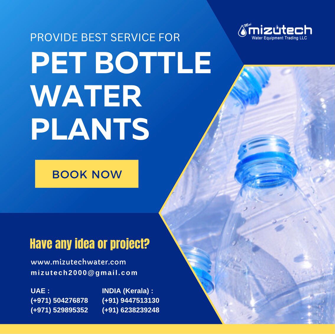 mizutech1's tweet photo. Do you have any ideas or projects? We are here for you. We provide the best service for pet bottle water plants. 

📞 +971 50 427 6878, +91 9447513130
🌐 https://t.co/5i17Zv7MqO

#mizutech #water #watertreatment #waterplants #drinkingwaterplants #waterforlife #technical #technica https://t.co/nJOTNHPrtS