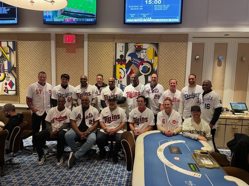 StillGotGame's tweet photo. Team photo before tonight's @StillGotGame Foundation fundraising poker tournament, presented by #Cliffwater.

#SGGFLV22 https://t.co/ewpkUU3Fs5