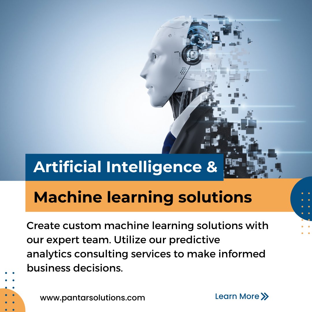 Create custom machine learning solutions with our expert team. Utilize our predictive analytics consulting services to make informed business decisions.

📲 Call: (704)332-8422
💻 Visit: pantarsolutions.com

#AI #artificialinterlligence #machinelearning #ITServices #Digital