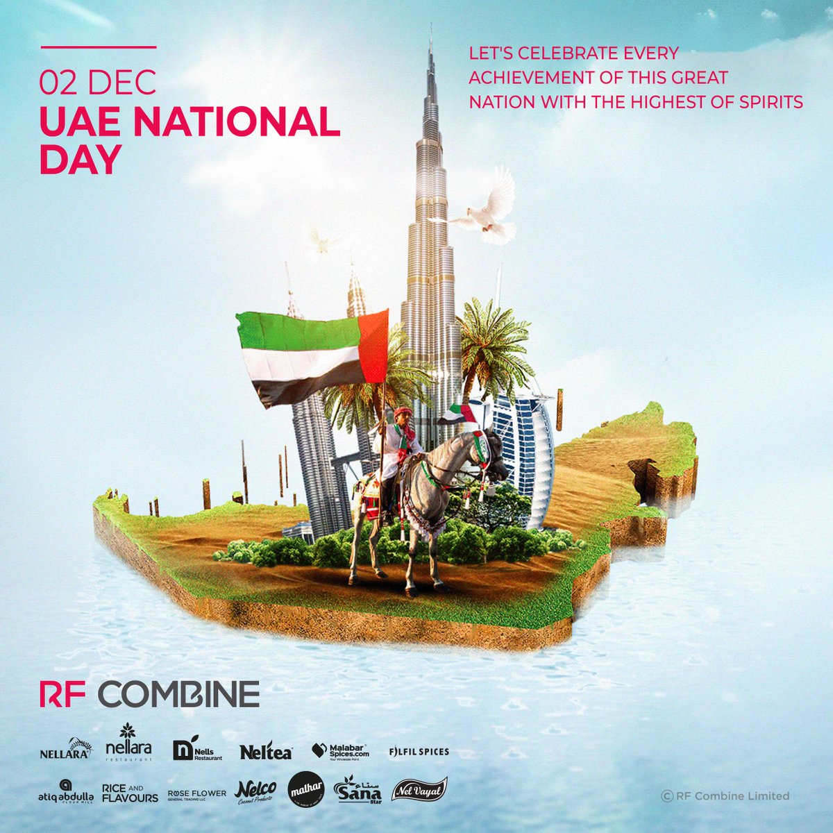 RfCombine's tweet photo. Let's celebrate every achievement of this great nation with the highest spirits.

#uae #national #nationalday #Nationwide #uaelife #year2022 #rfcombine #b2bbusiness #b2cbusiness #business https://t.co/2Drmc3jFrZ