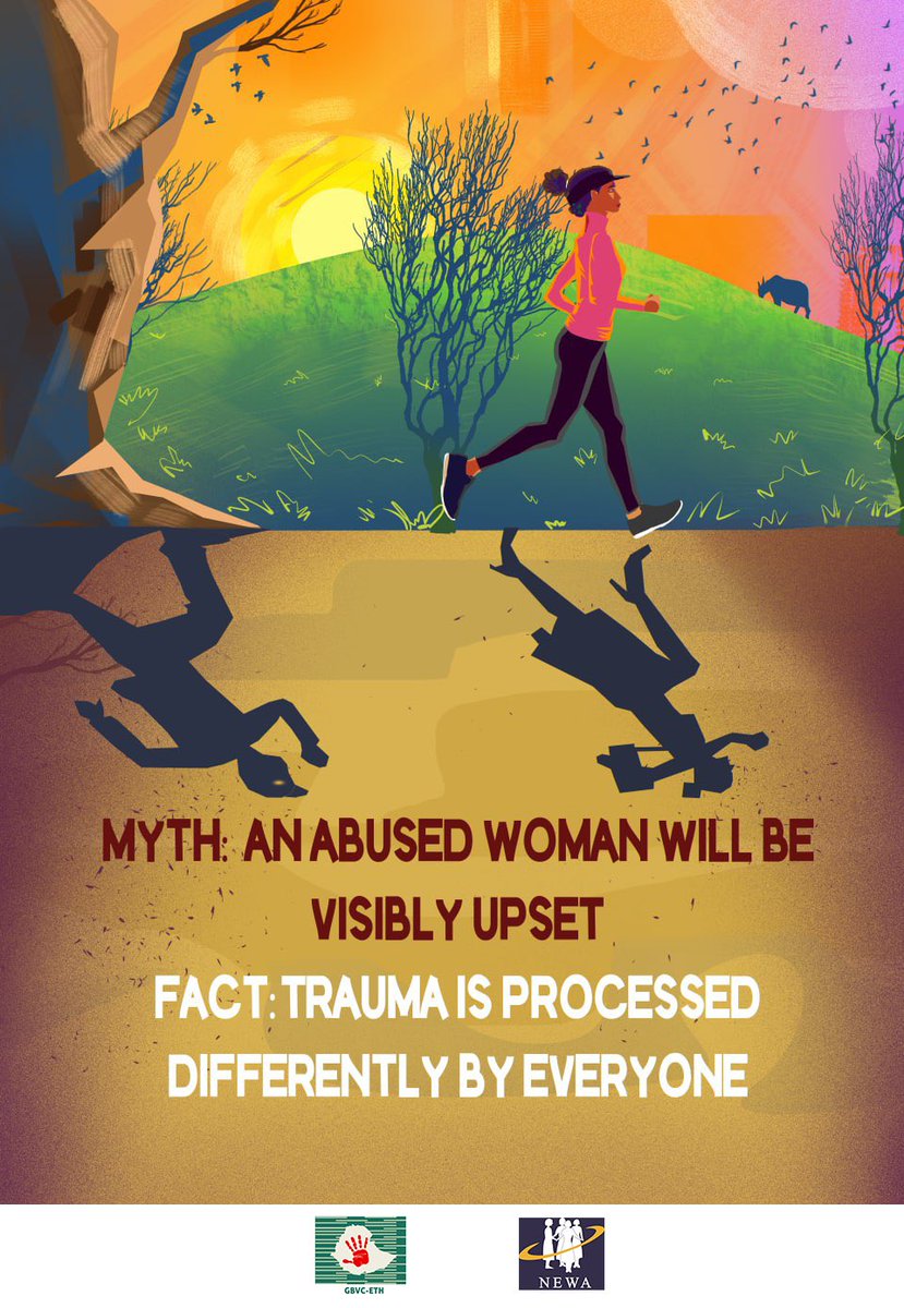 Myth: A woman who has been raped or abused will always be visibly upset when talking about the incident
Facts: Trauma is processed differently by everyone. Thus,Some survivors block the memories of the incidents while others immediately speak about it. 
#endviolenceagainstgyw