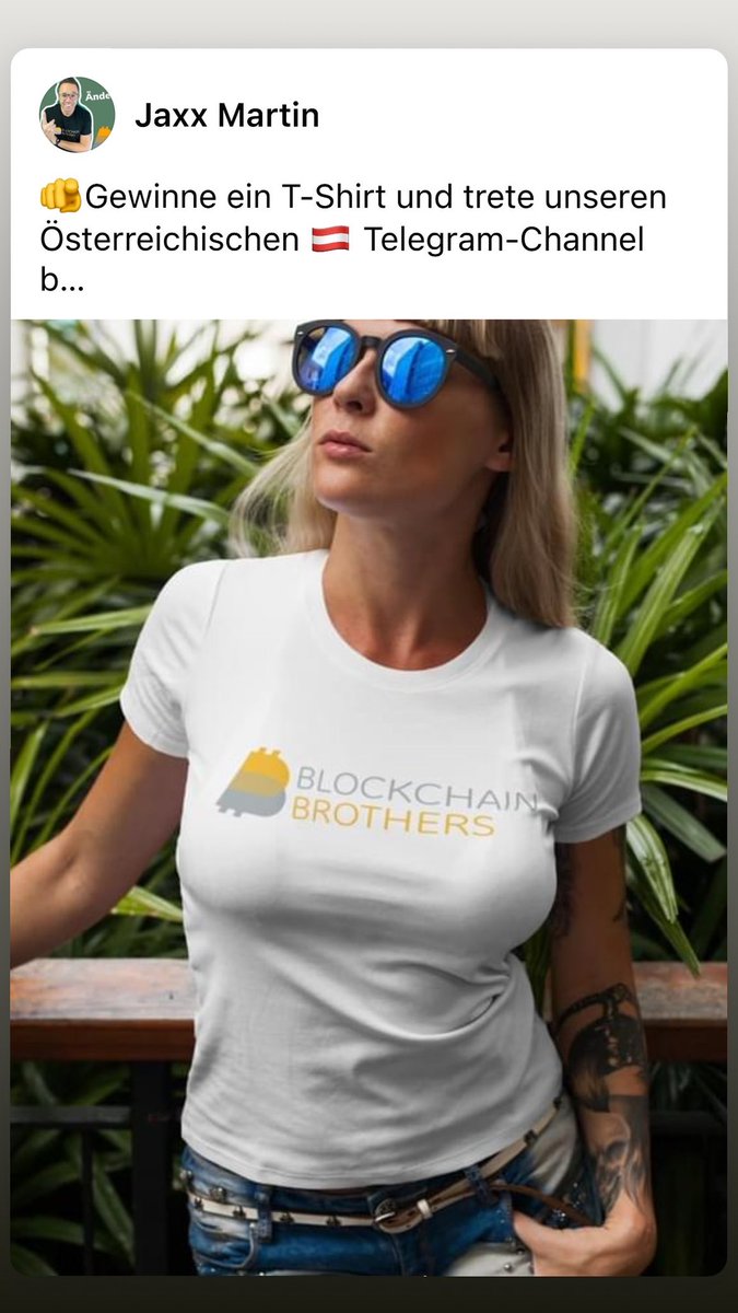 🫵Gewinne ein T-Shirt und trete unseren Österreichischen 🇦🇹 Telegram-Channel bei.

t.me/blockchainbrot…
(Sollte der link nicht funktionieren, kopiere einfach die URL in deinen Browser)