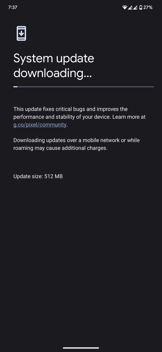 koech_v's tweet photo. Google Pixel Update - December 2022

512 MB https://t.co/yv2PlyyOLC
