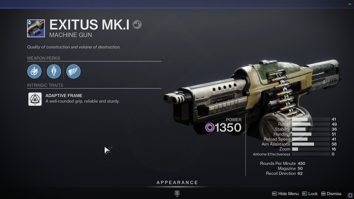 IdkWhoAhraIs's tweet photo. Rumor has it that this MG will give 10k XP per dismantle next season, props to @FrenchieHugo and @shoebillbuildin suspicion through bug exploration, pull them from collections and fill up that vault space https://t.co/4FlFYo5vkp