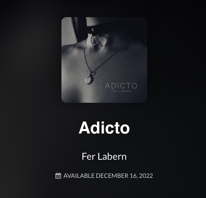 ¡ES OFICIAL! Mi primer sencillo “Adicto” se estrena el próximo 16 de diciembre en plataformas digitales. 
Ha llegado el día que tanto había esperado. Tienes la posibilidad de pre guardarlo si quieres escucharlo apenas se estrene. Estoy muy feliz! 🎙️
distrokid.com/hyperfollow/fe…