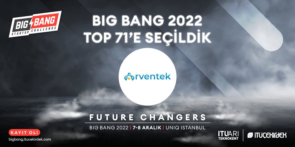 Arventek, bu sene 10.kez düzenlenen ve dünyanın en iyi üniversite kuluçka merkezleri sıralamasında ilk 5’te yer alan İTÜ Çekirdek Big Bang Start Up Challenge sahnesinde yer alacak.

bigbang.itucekirdek.com 

#startup #bigbang #futurechangers  #arventek #energy #contech