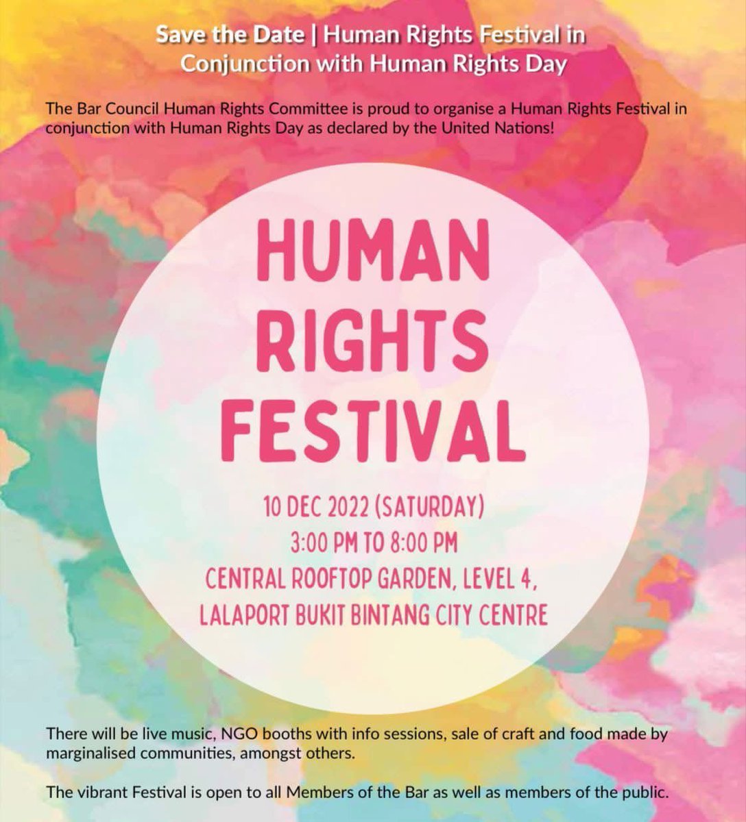 AmnestyMy's tweet photo. Happening this Sat, 10 Dec, in conjunction with #HumanRightsDay!

Swing by AIM's booth to participate in the world's biggest human rights event - #WriteForRights2022. Join millions of people around the world in writing letters to help protect individuals whose rights are violated https://t.co/YxvlTfscV2