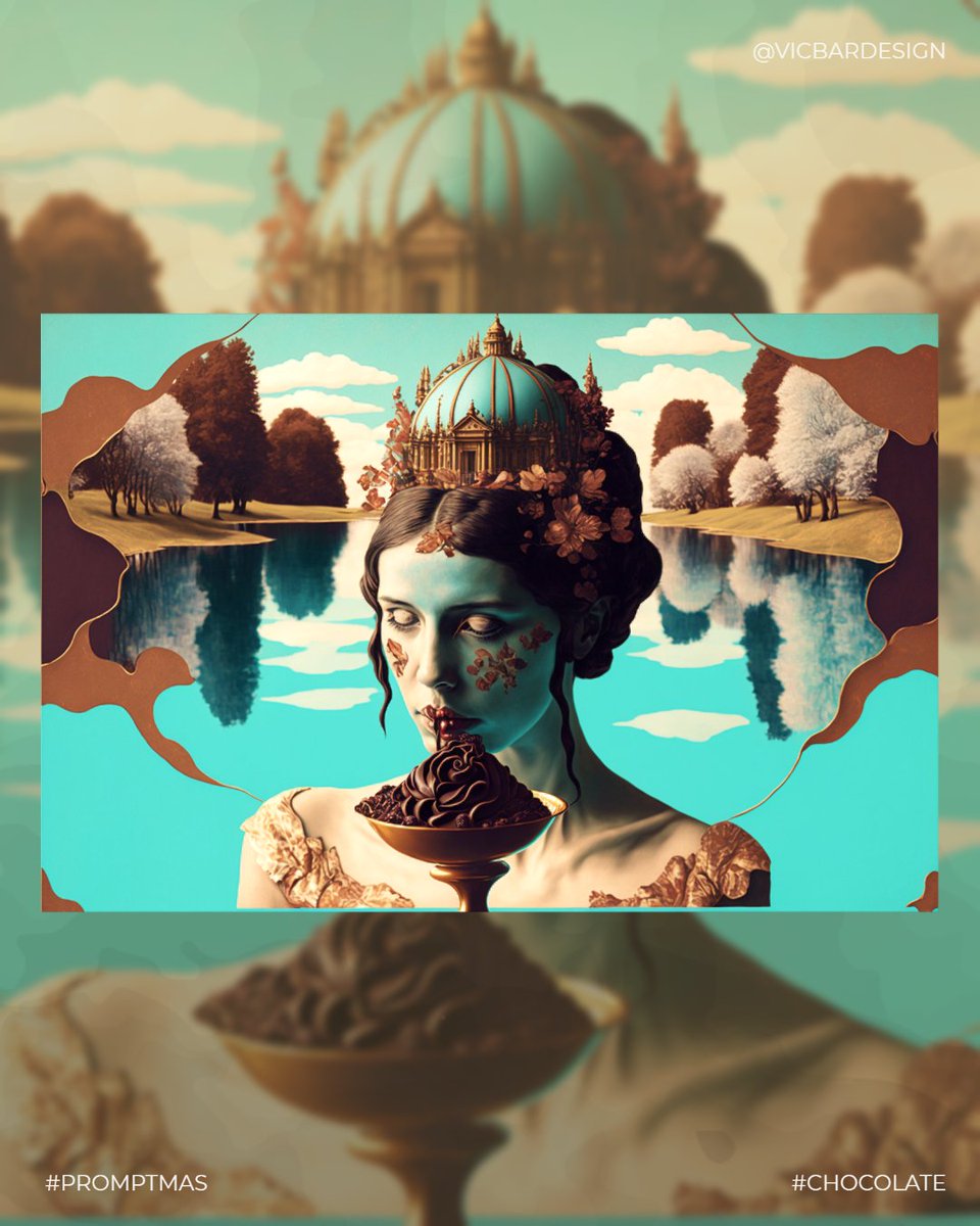 LoudRedNoise's tweet photo. Chocolate is the flavor of love.

PROMPTMAS Day 5: CHOCOLATE

#PROMPTMAS #AICC_IO #AICCCREATORS #vicbardesign #artificialinspiration #midjourney #aicommunity #nightlights #surreal #chocolate #christmaschocolate #adobeexpress #aiartist https://t.co/FrWabYo731