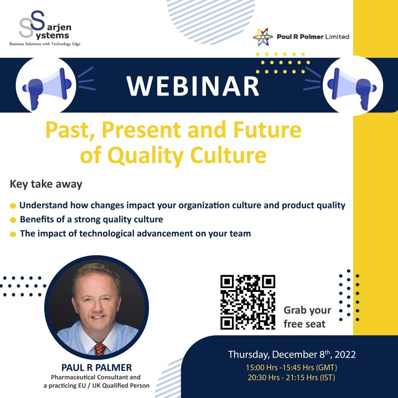 SarjenSystems's tweet photo. Understand how changes impact an organization's #qualityculture. Attend the #webinar hosted in association with a #Pharmaceutical #Consultant @paulrpalmerltd, to know how you can Edge above the rest. Grab a free seat: https://t.co/tNy90QwpZ4
#qualitycontrol #PharmaTwitter #QEdge https://t.co/p3uWKLRr8S
