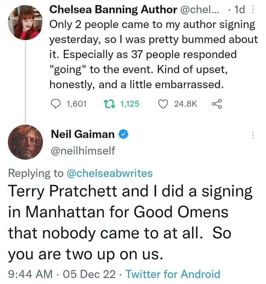 ask_aubry's tweet photo. Why does Neil Gaiman keep being so awesome? I can hardly handle how awesome he is. https://t.co/6mxYn1IoVw