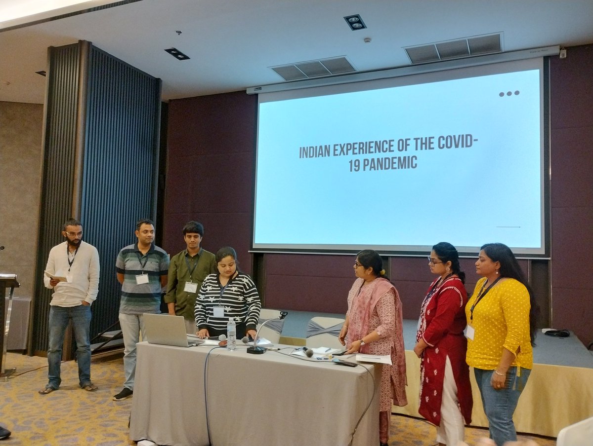 gluppschlopp's tweet photo. Country presentations on #COVID19 experience. This is the India #IPHU team @jsa_india ✊🏽 https://t.co/bK3zXhtppl