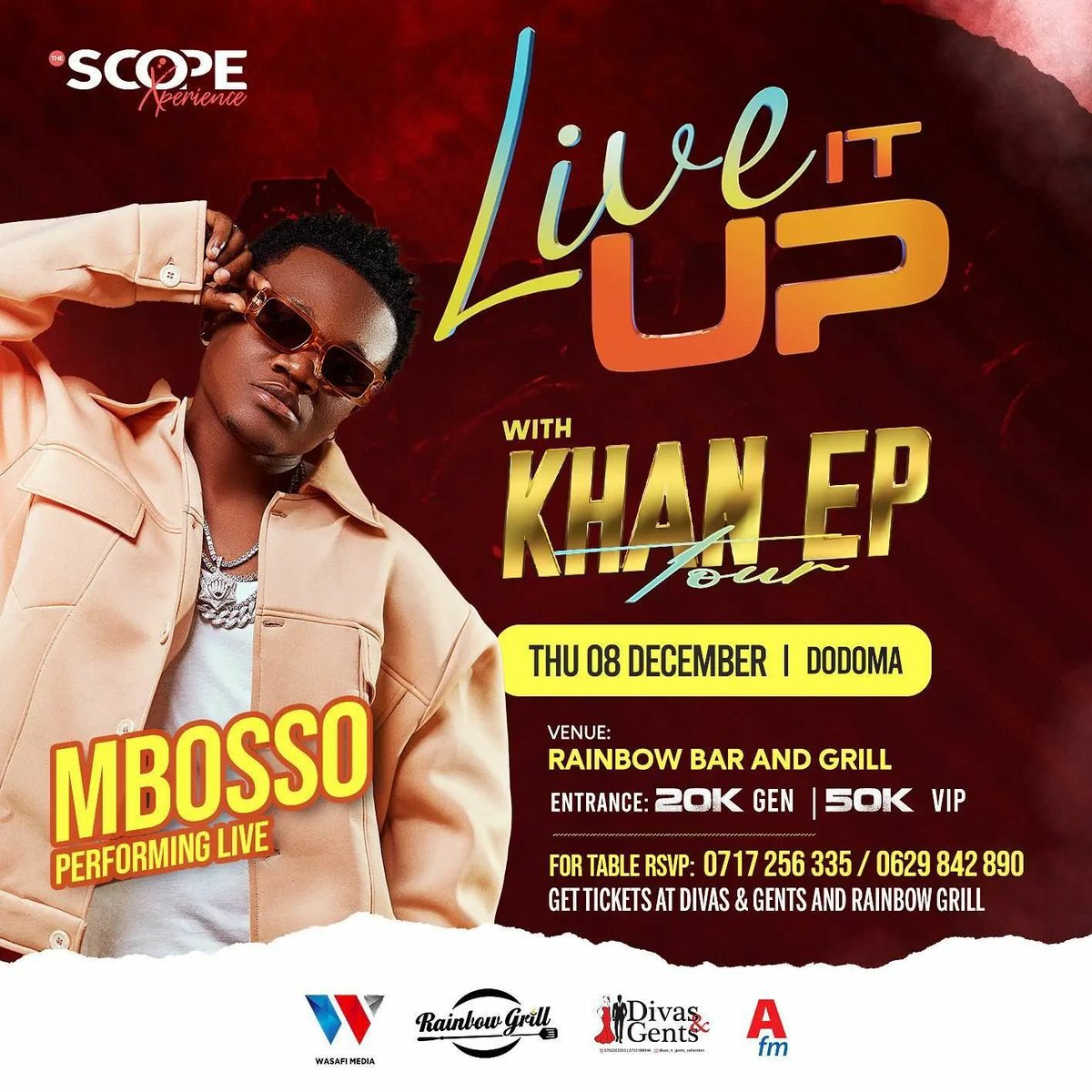 Wcbwasafi_'s tweet photo. @mbossokhan brings his #KHANEp to Rainbow Grill, Dodoma on 8th Dec 2022 Tickets on sell now, secure your seat now. #KhanEpTour https://t.co/9KVNb0TTXx