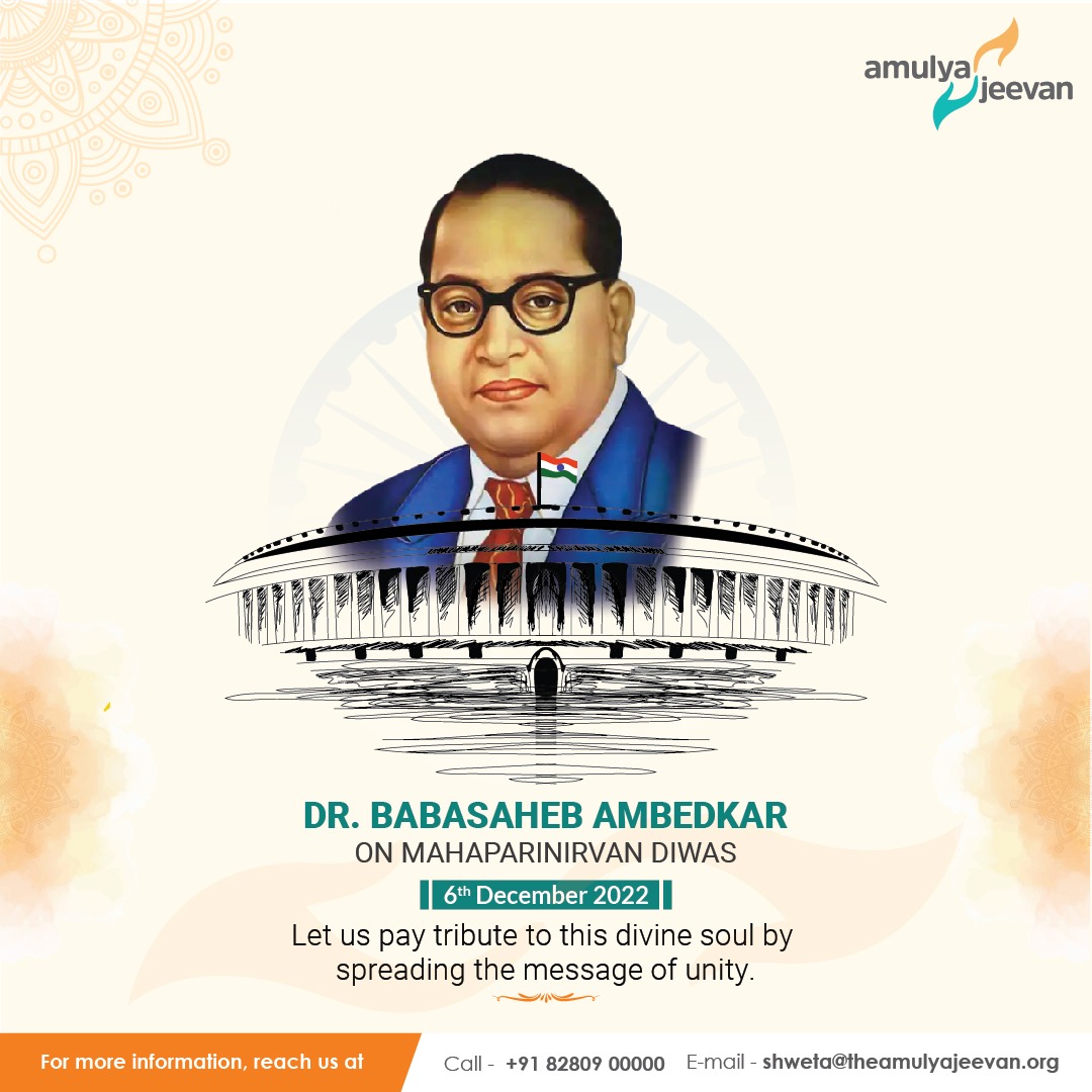 avinashkhemka's tweet photo. Mahaparinirvan Diwas is observed every year, on 6th December, to commemorate the work and achievements of Dr. Bhimrao Ramji Ambedkar. Let's pay a tribute to this divine soul, who inspired millions across the globe by raising voice against social evils https://t.co/domFWsW4cf