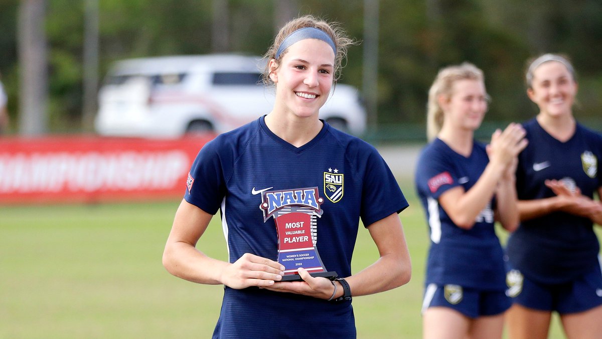 SAUCougars's tweet photo. ⚽️ | No surprise here 🤩

Becca Mindling is the #NAIAWSoccer tournament MVP and Blair Currie earns the Outstanding Defensive Player Award!

#SAUCougars | @SAUCougarsWSOC https://t.co/oW2qkhd9W1