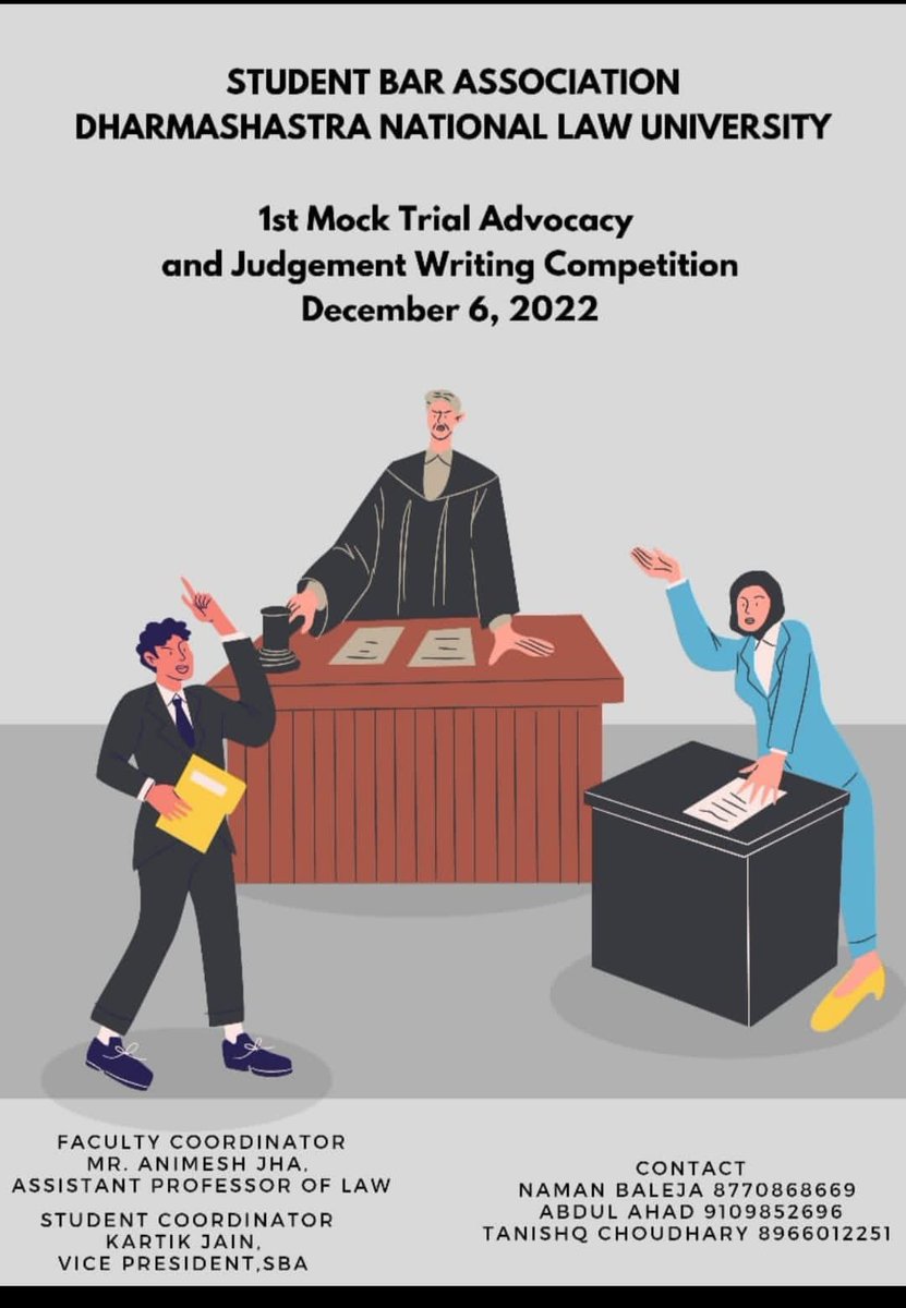 DNLUofficial's tweet photo. SBA(DNLU)is organizing a Trial Advocacy Training Session for all the batches. SBA has always been keen on students’ holistic growth.This event isone of suchevents through whichpractical understanding of the trial advocacy skills is imparted among the participating students (1/2) https://t.co/zJFsLBZqOT
