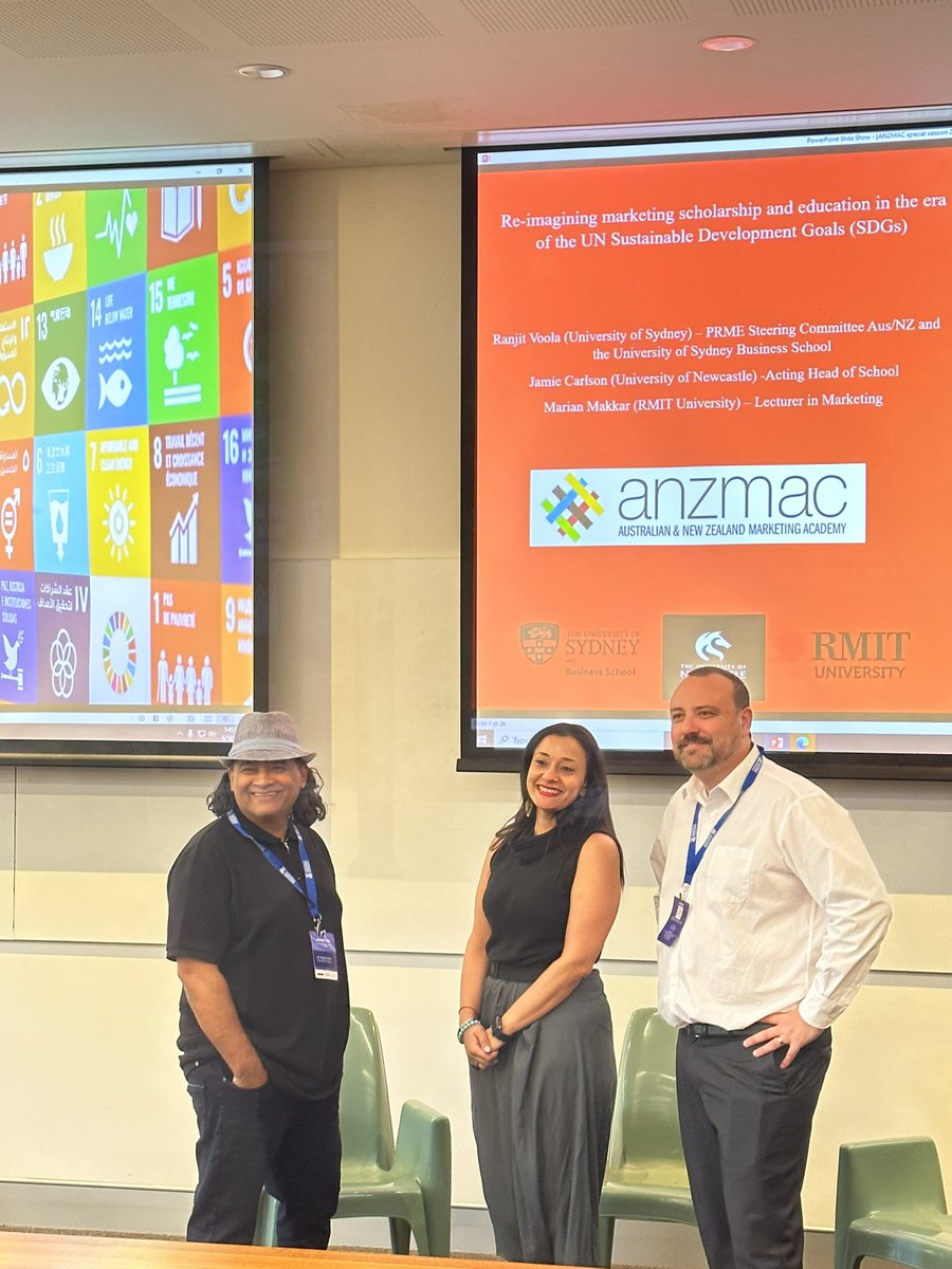 Bipashamatin's tweet photo. Join us at Austin Lecture Theatre at 2pm where @ranjitvoola, my supervisor @jamie007carlson and Marian Makkah will be presenting an interesting topic- Re-imagining marketing scholarship and education in the eta of UN SDGs.
#anzmac2022 #anzmac @ANZMAC https://t.co/JdEF5QF7B2
